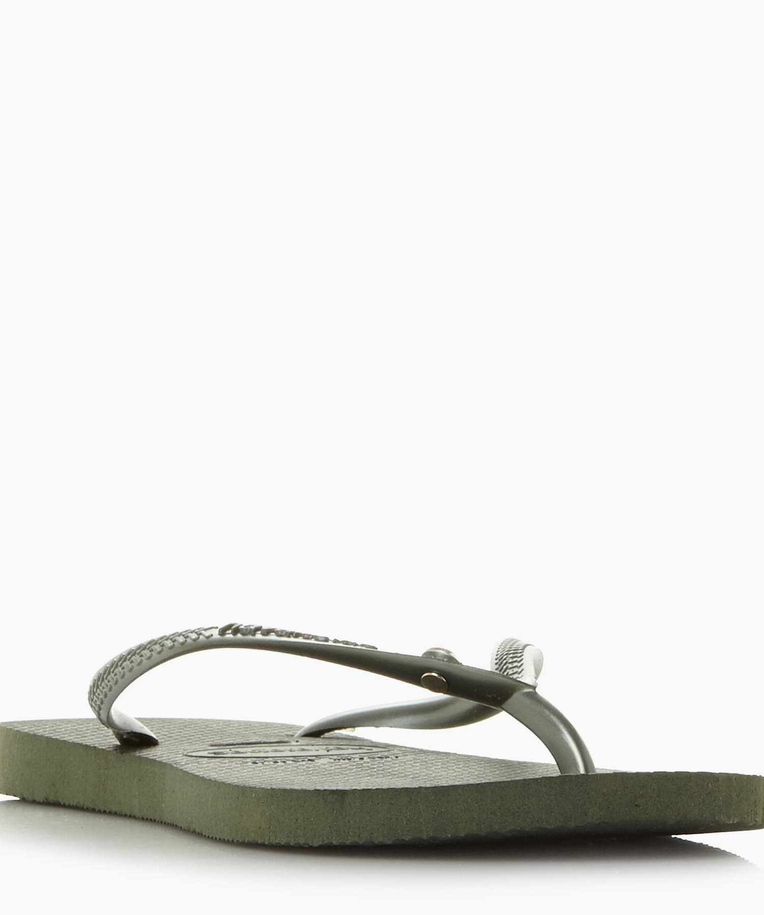 4119517 Khaki Slim Swarovski Flip Flop Dune London