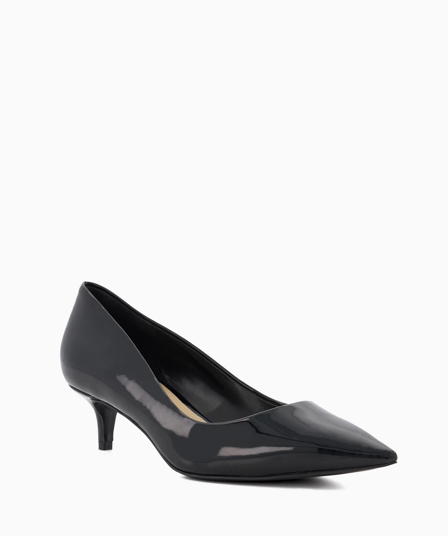 Black patent leather sales kitten heel shoes