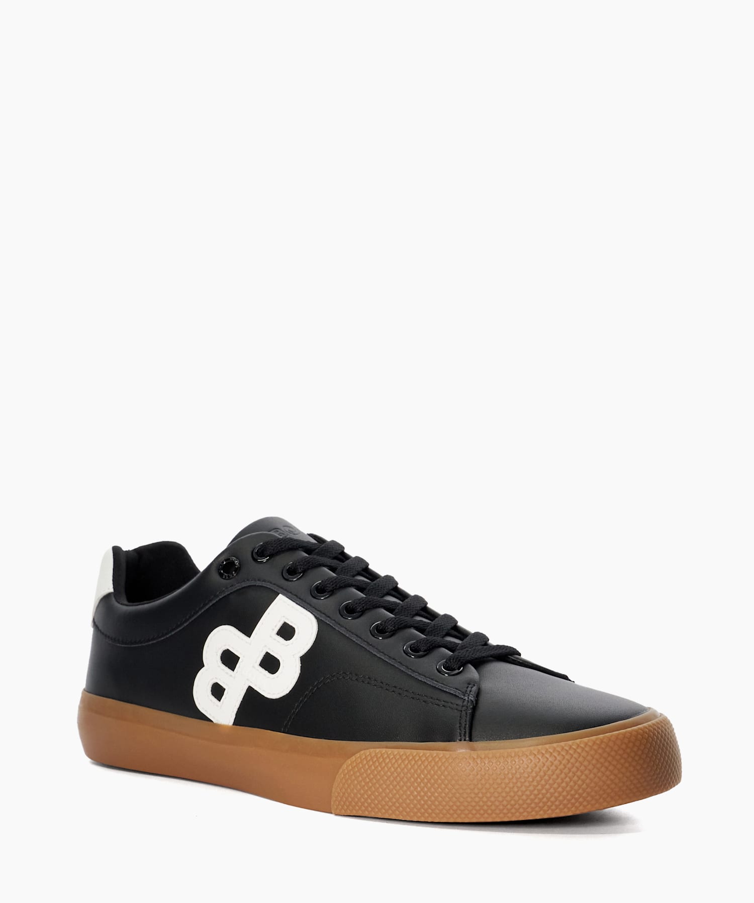 Aiden Tenn Black Monogram Detail Trainers Dune London