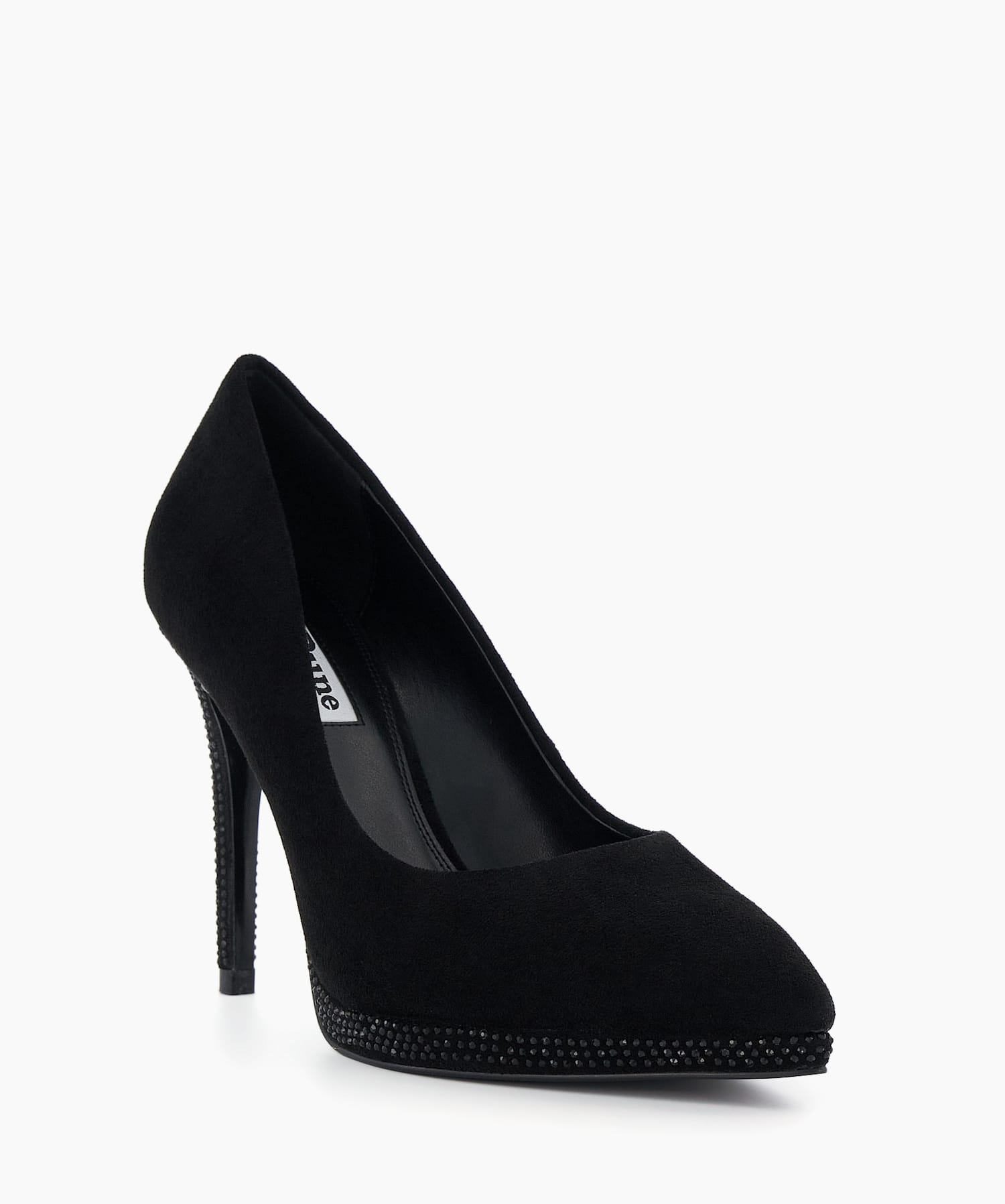 Black suede court shoes online