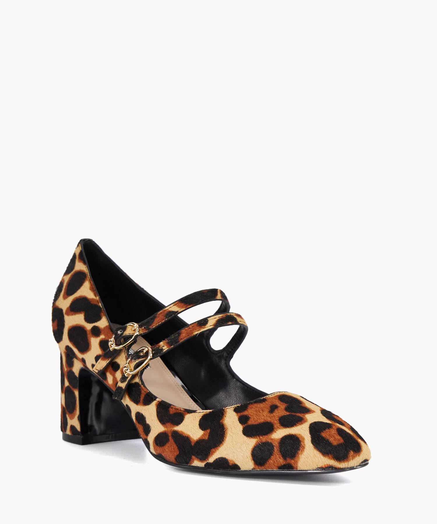 Approval Leopard Statement Block Heel Court Shoes Dune London