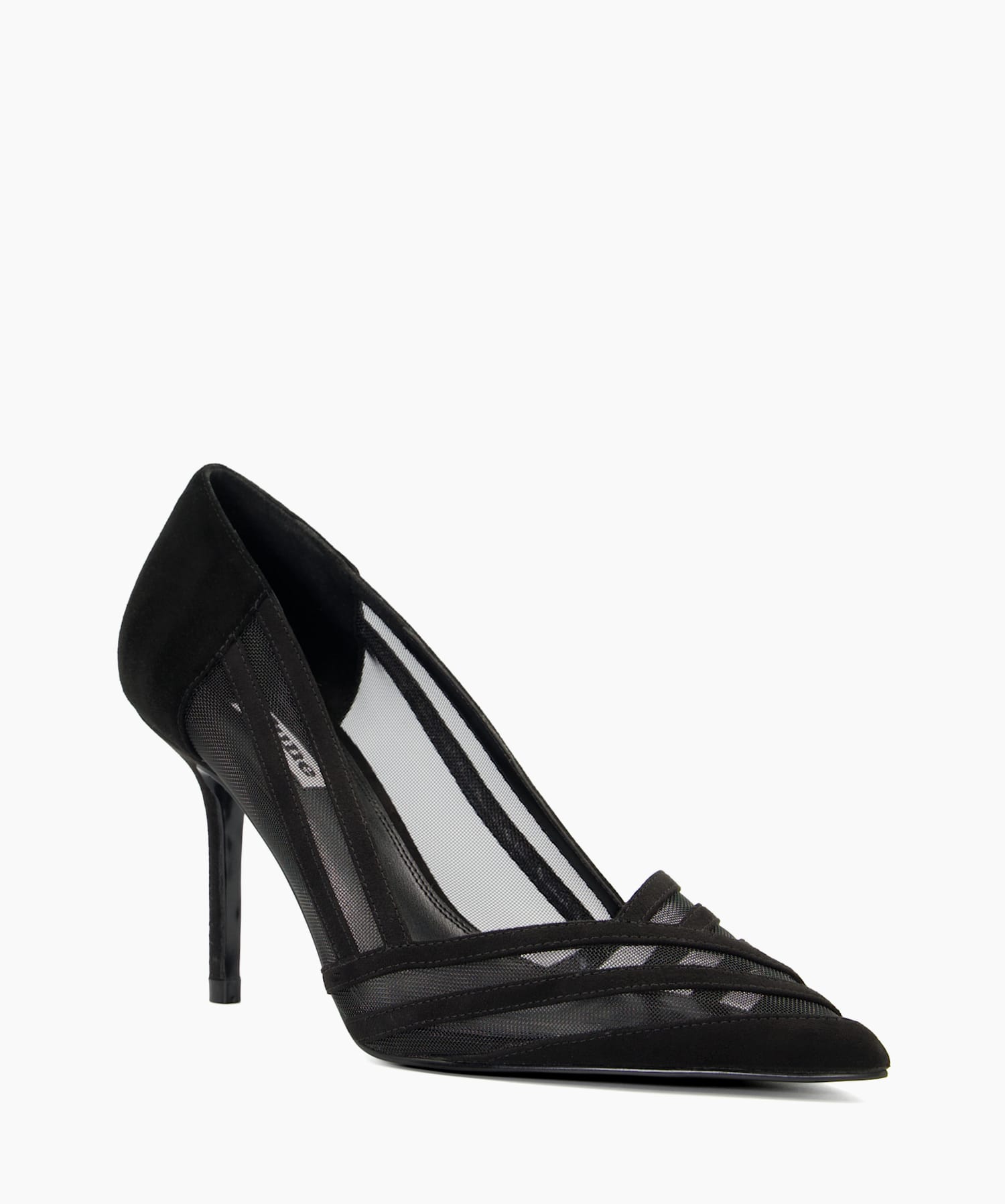 Black mesh cheap heels