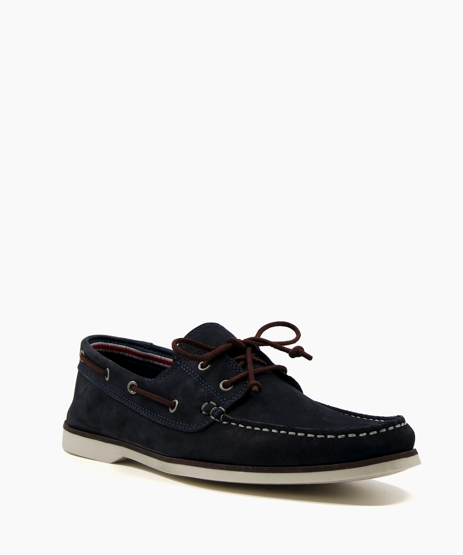 Bluesy Navy Leather Boat Shoes Dune London