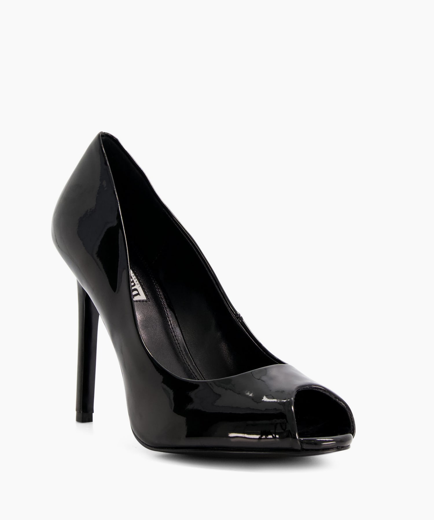 Capella Black Peep Toe Court Shoes Dune London