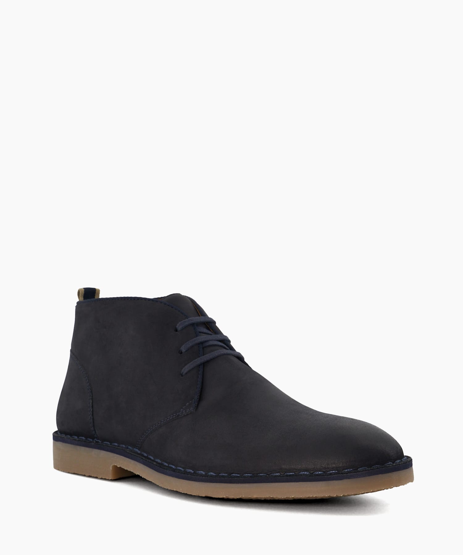 Cashed Navy Nubuck Chukka Boots Dune London