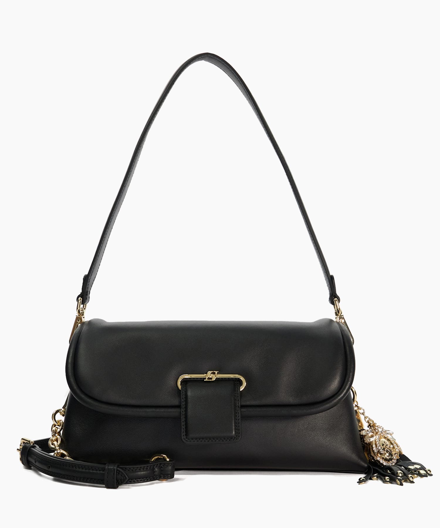 Chelsea Black Premium Collection Leather Shoulder Bag Dune London