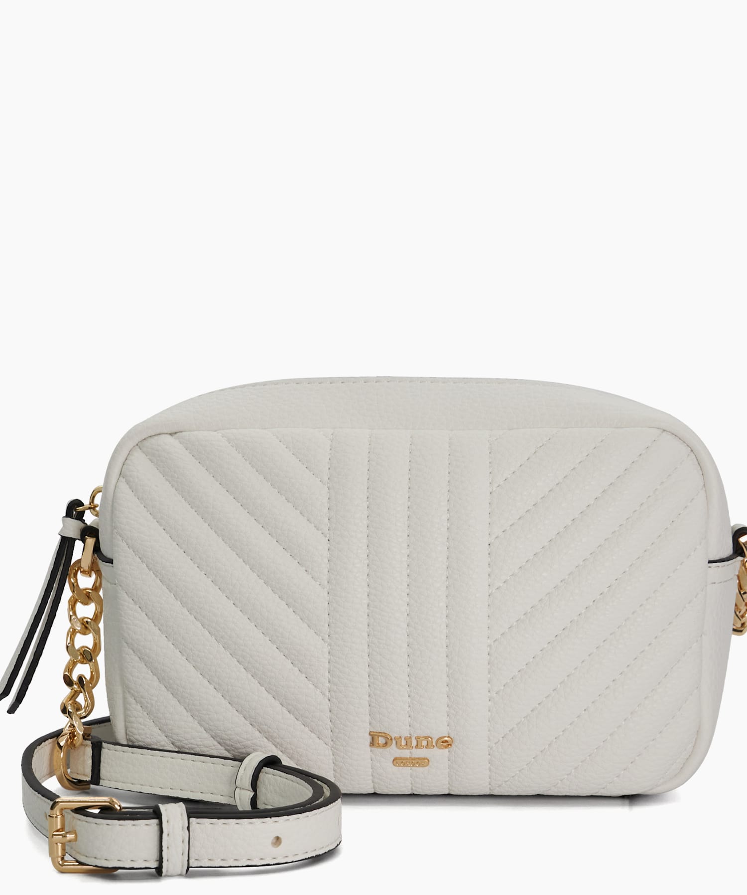Dahlliao White, Stitch Detail Clutch Bag | Dune London