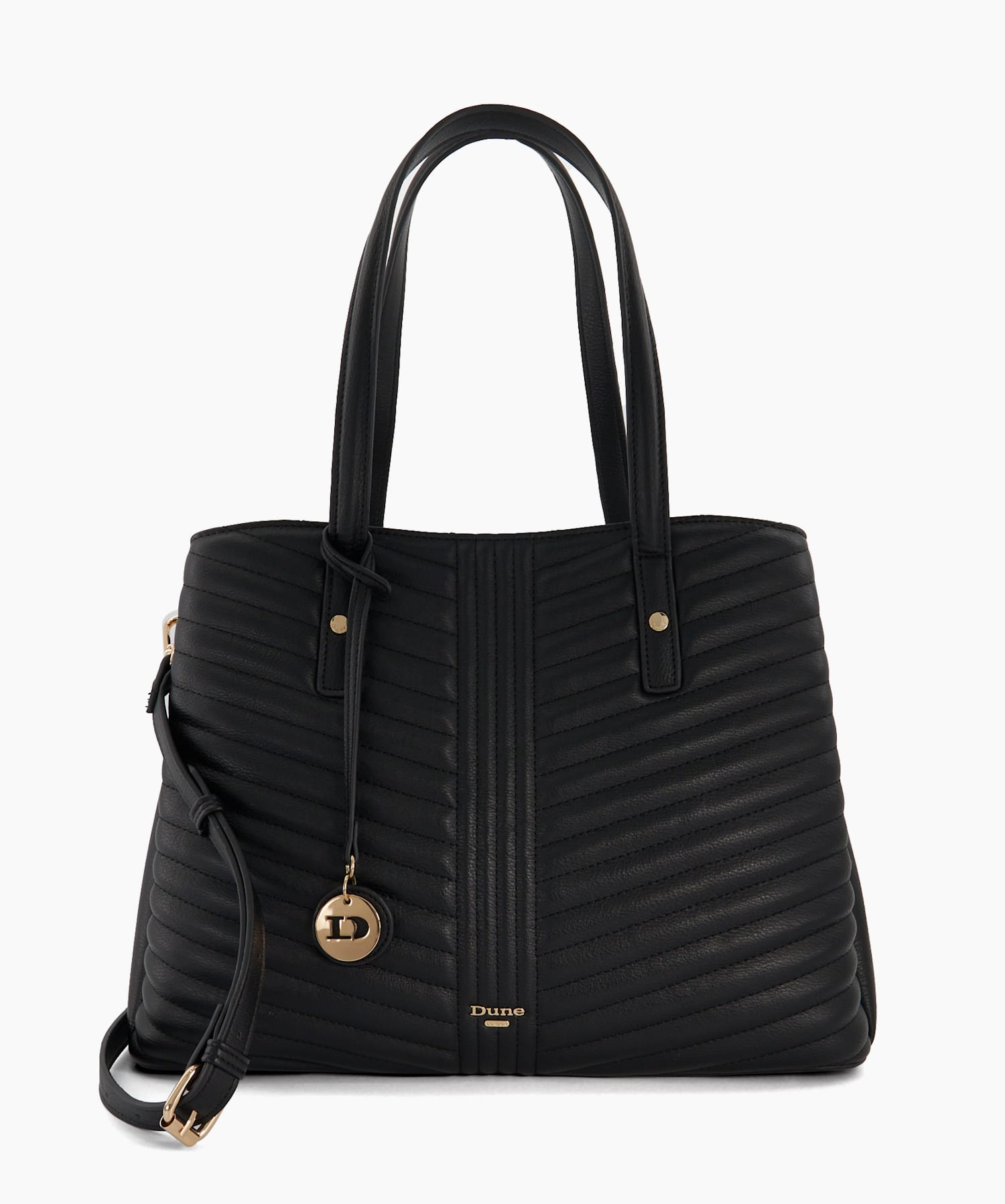 Dallaglio BLACK SYNTHETIC Large Quilted Tote Bag Dune London