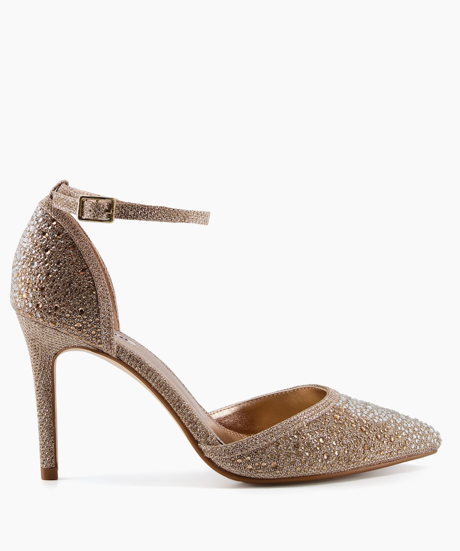 Darcia Gold Gem Embellished Heels Dune London