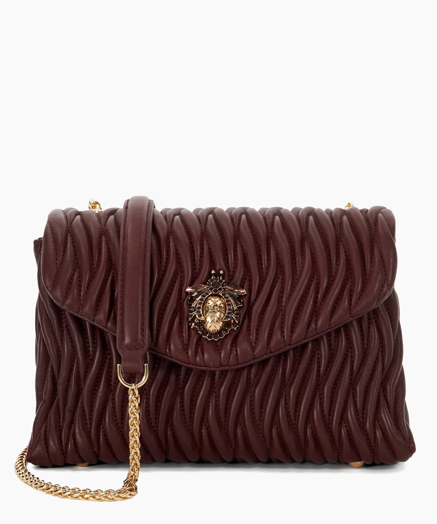 Darling Burgundy Premium Collection Leather Cross Body Bag Dune London