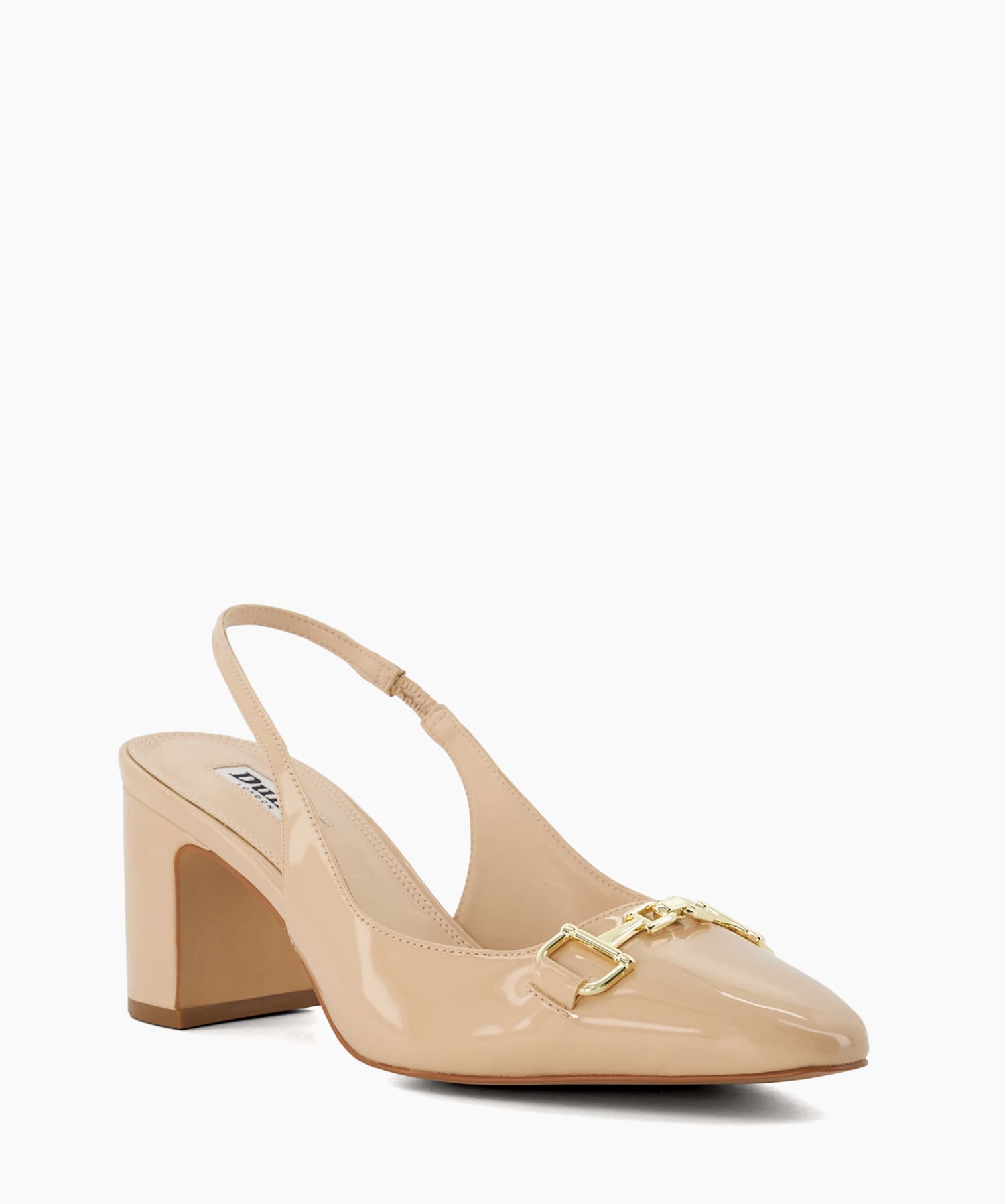 Detailed Blush Snaffle Trim Heeled Slingback Courts Dune London