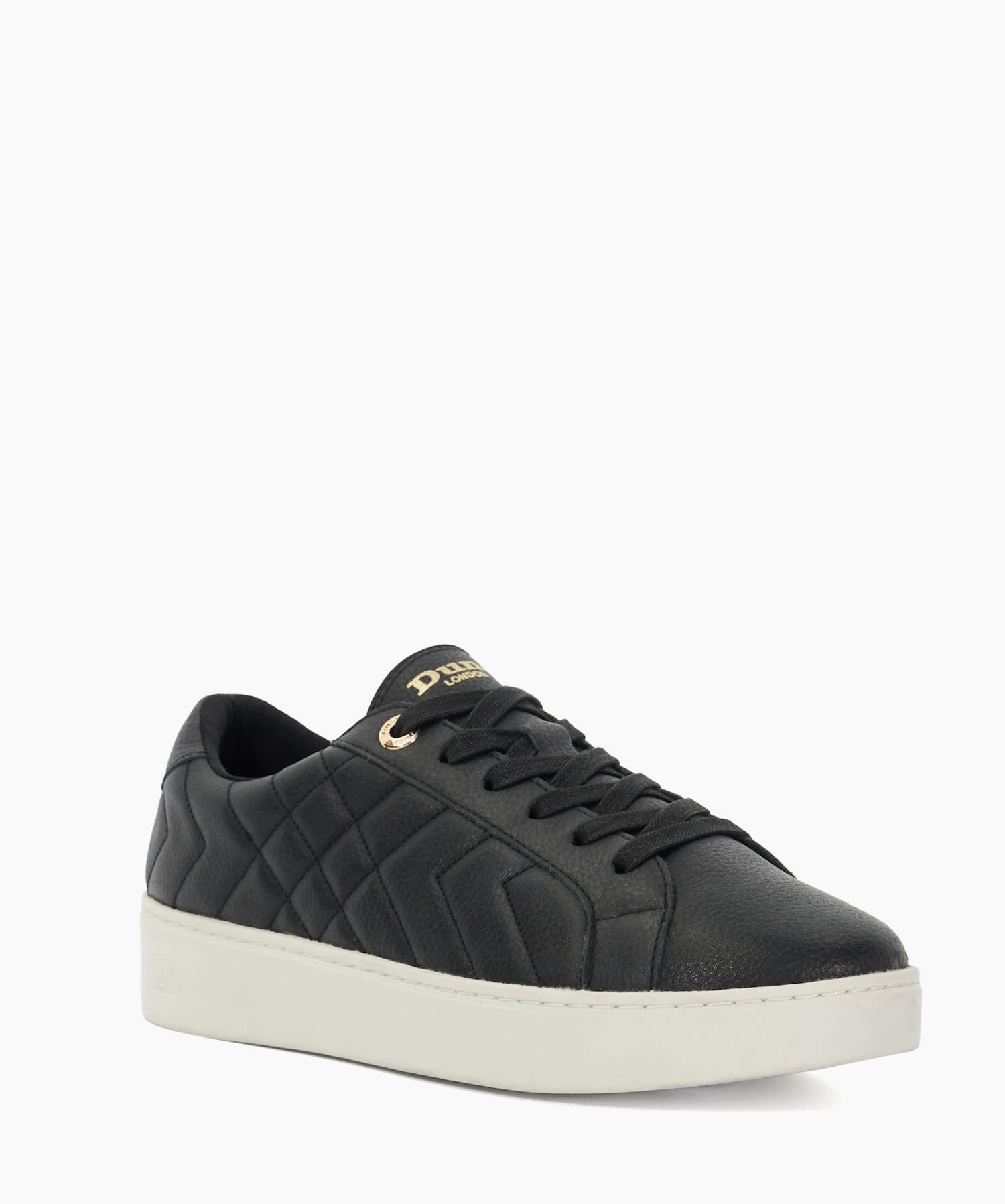 Egent Schwarz Gesteppte Schnursneaker mit Plateausohle Dune London