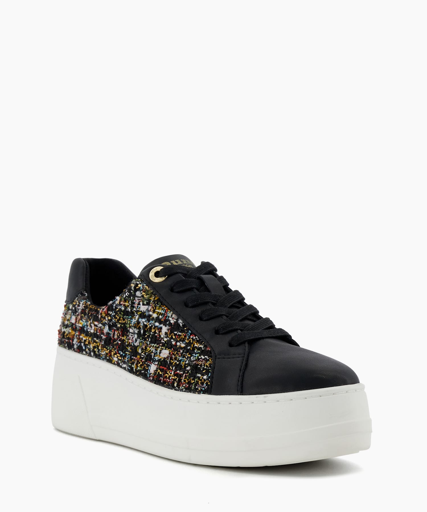 Black and white platform trainers 2025
