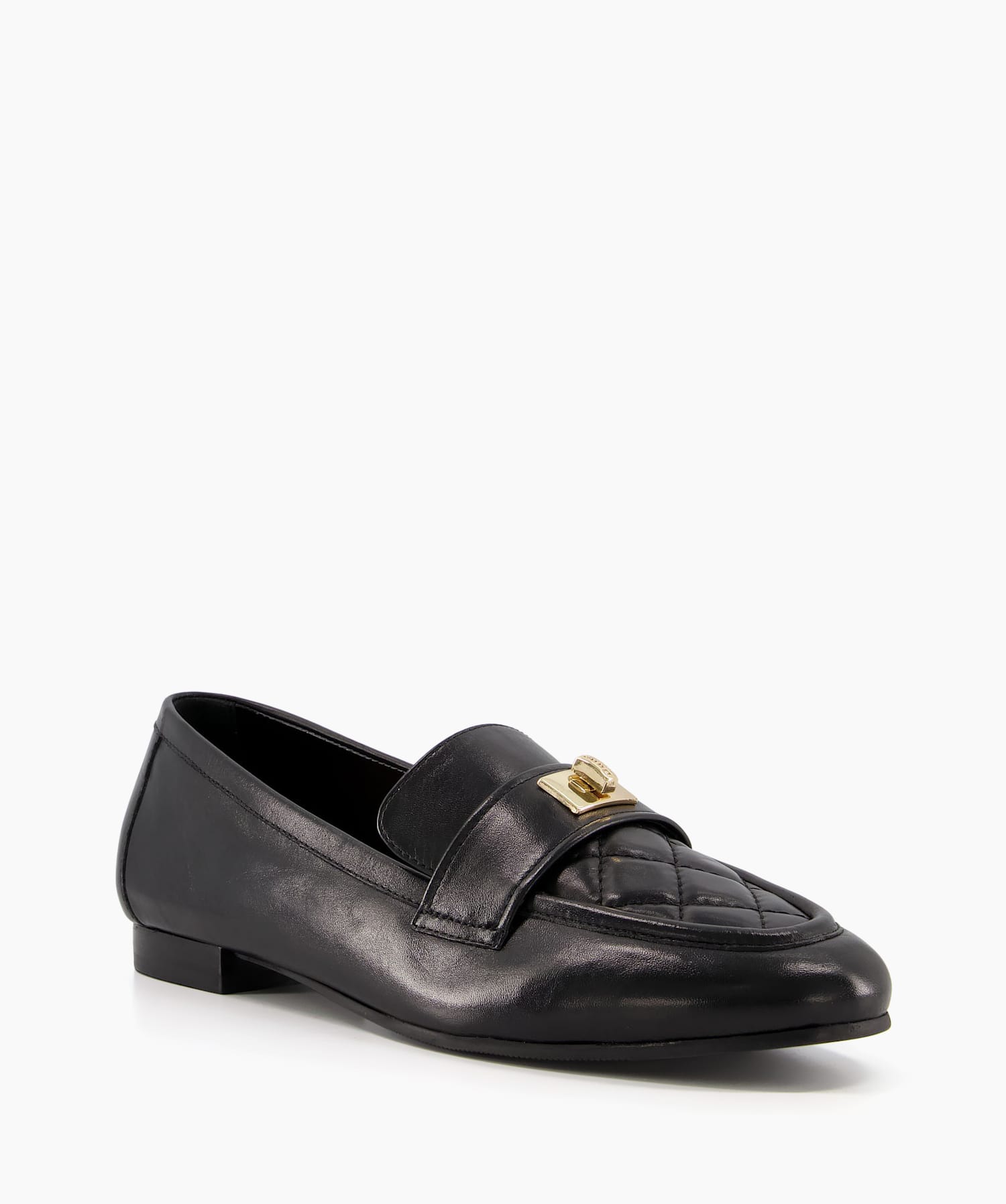 Black quilted loafers hotsell