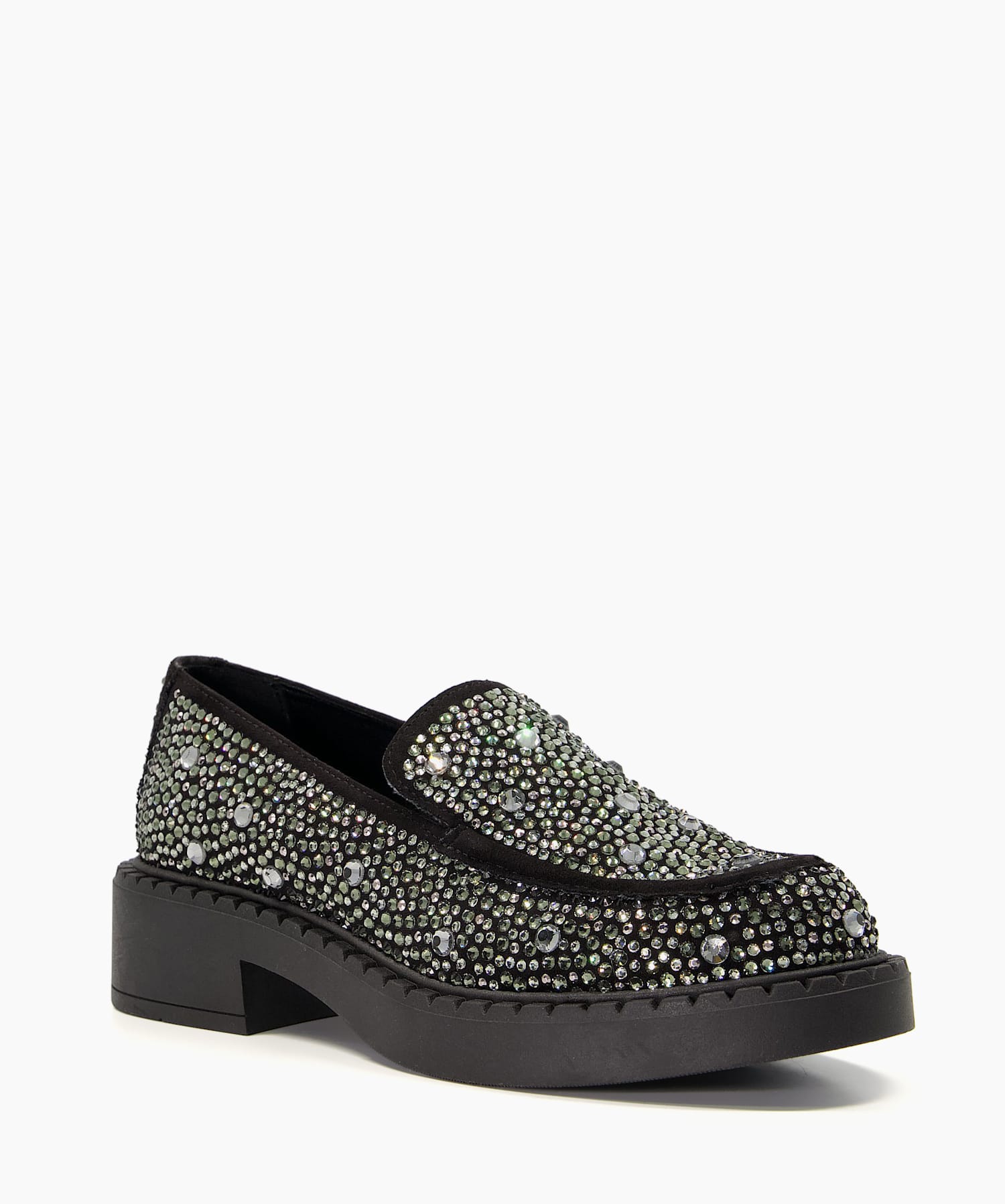 Black studded loafers top