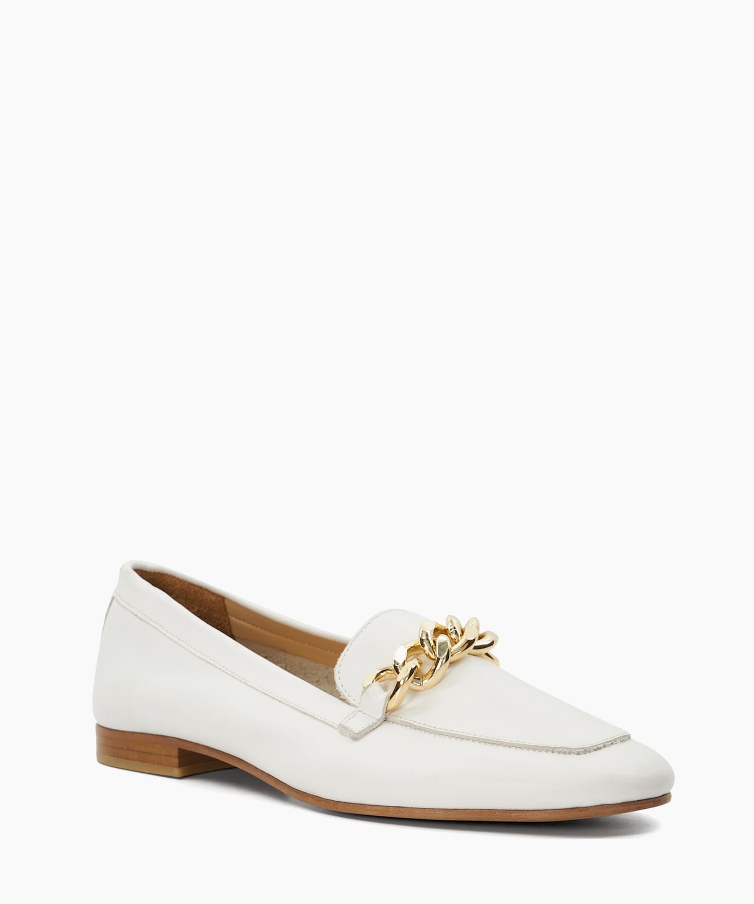 Mens white loafers with gold buckle on sale