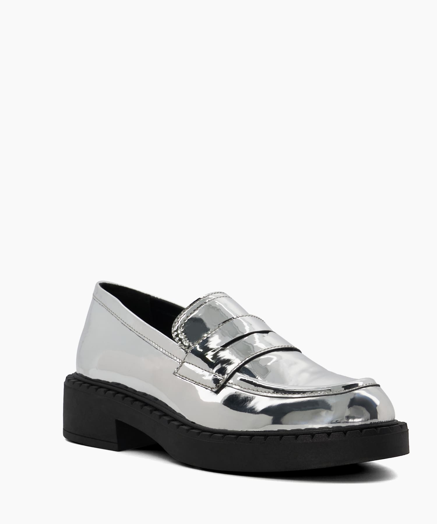 Silver platform loafers on sale