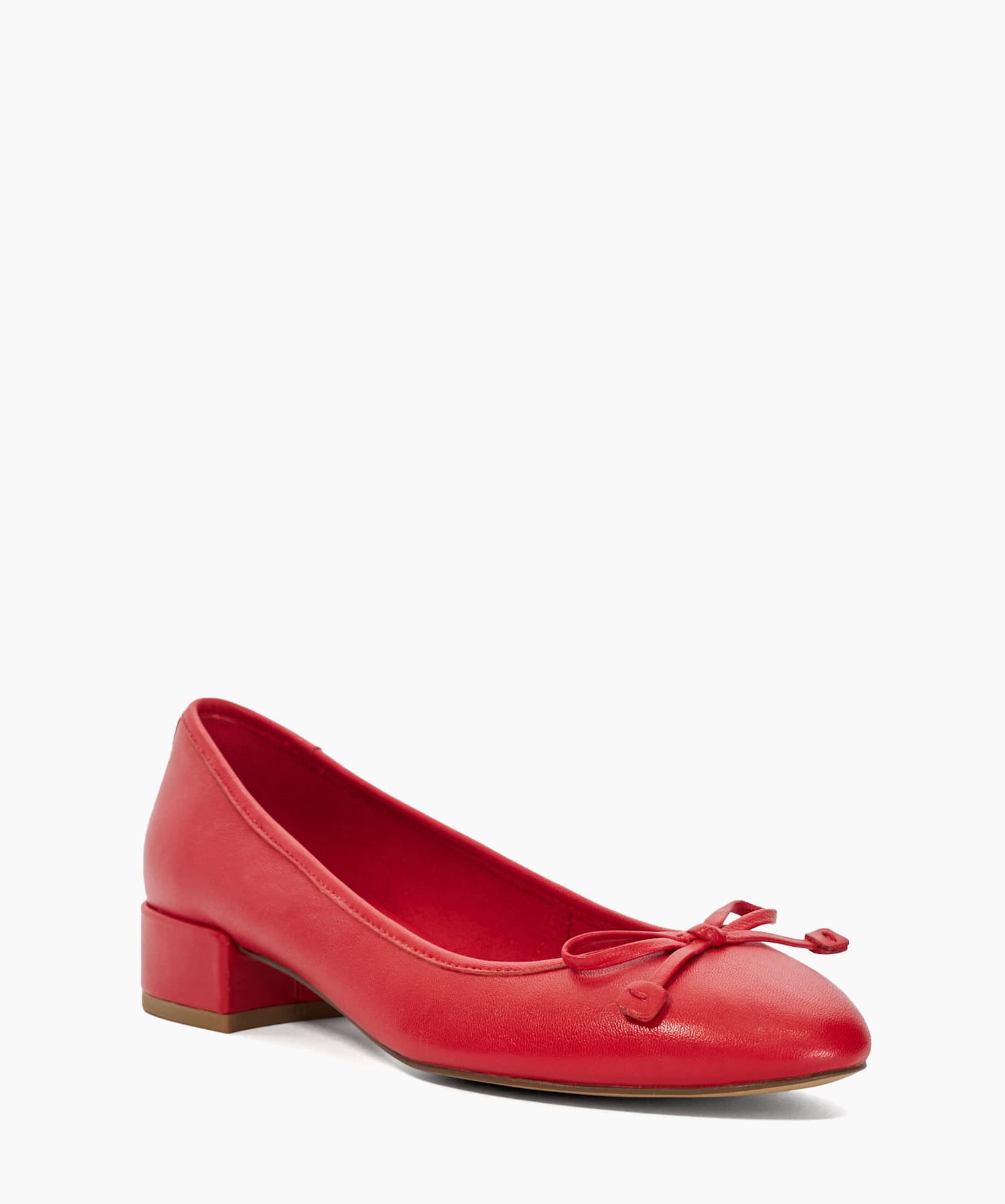 Hollies Red Low Block Heel Ballet Flats Dune London