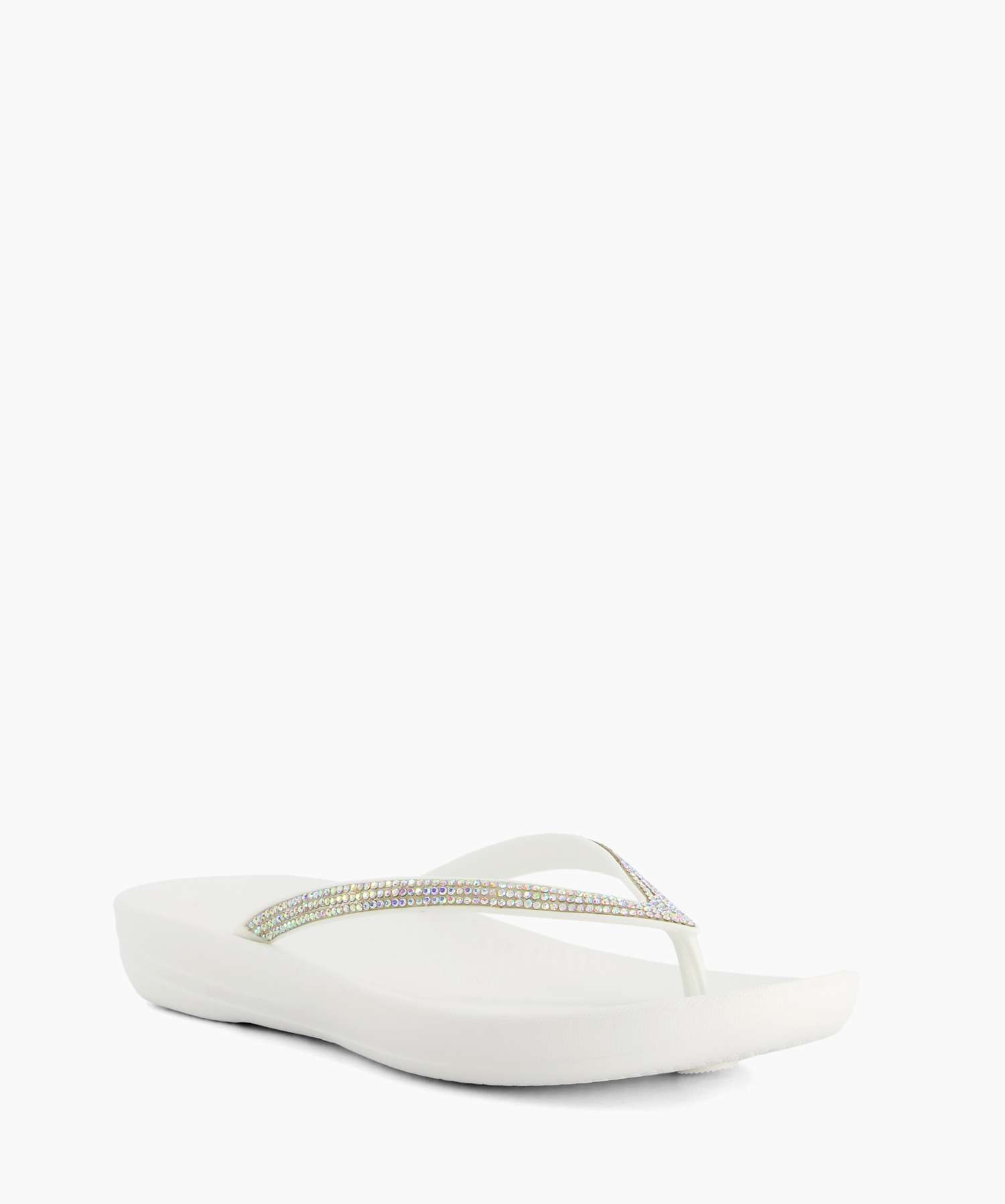 Sparkle wedge flip flops top