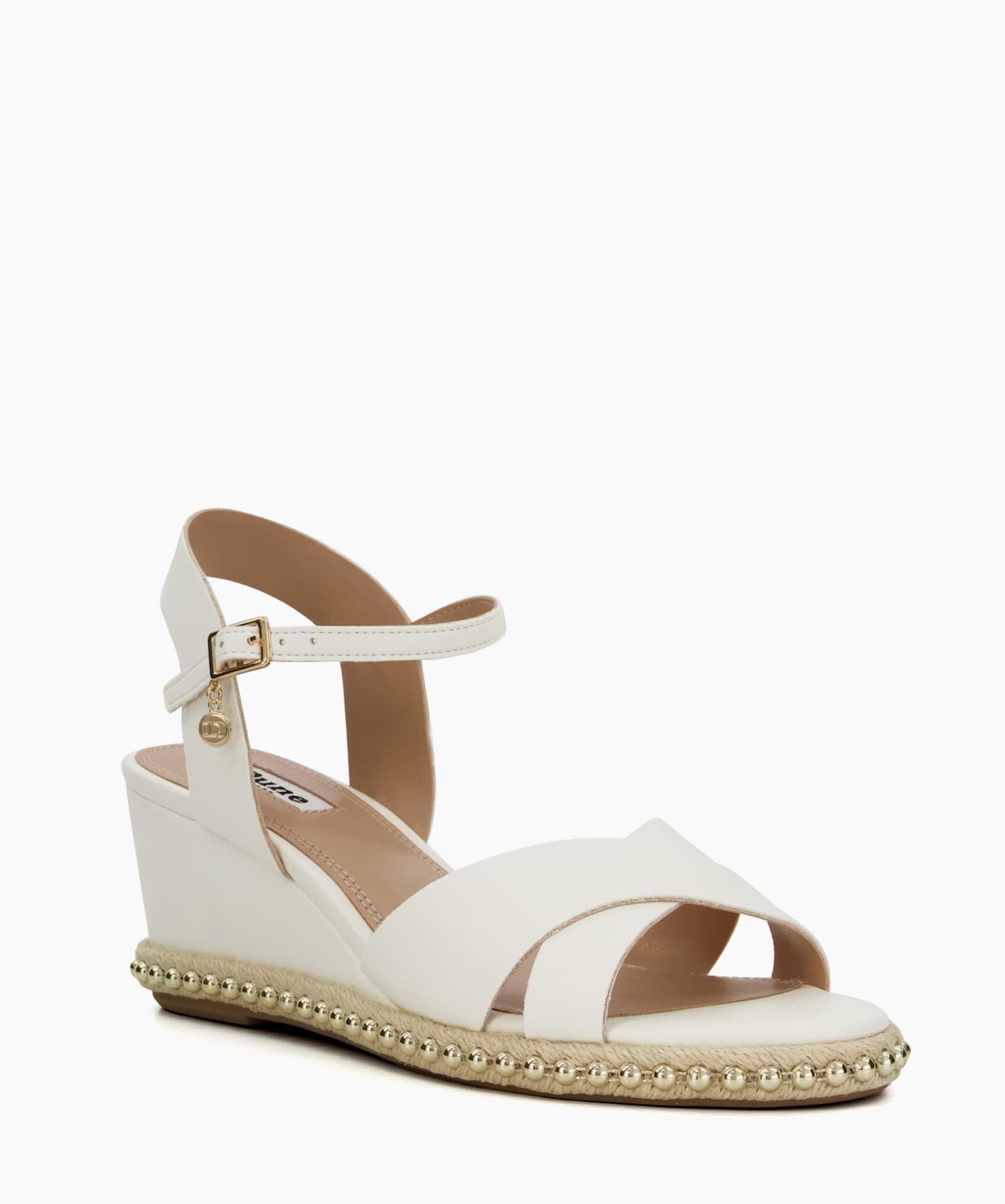 White mid wedge store sandals