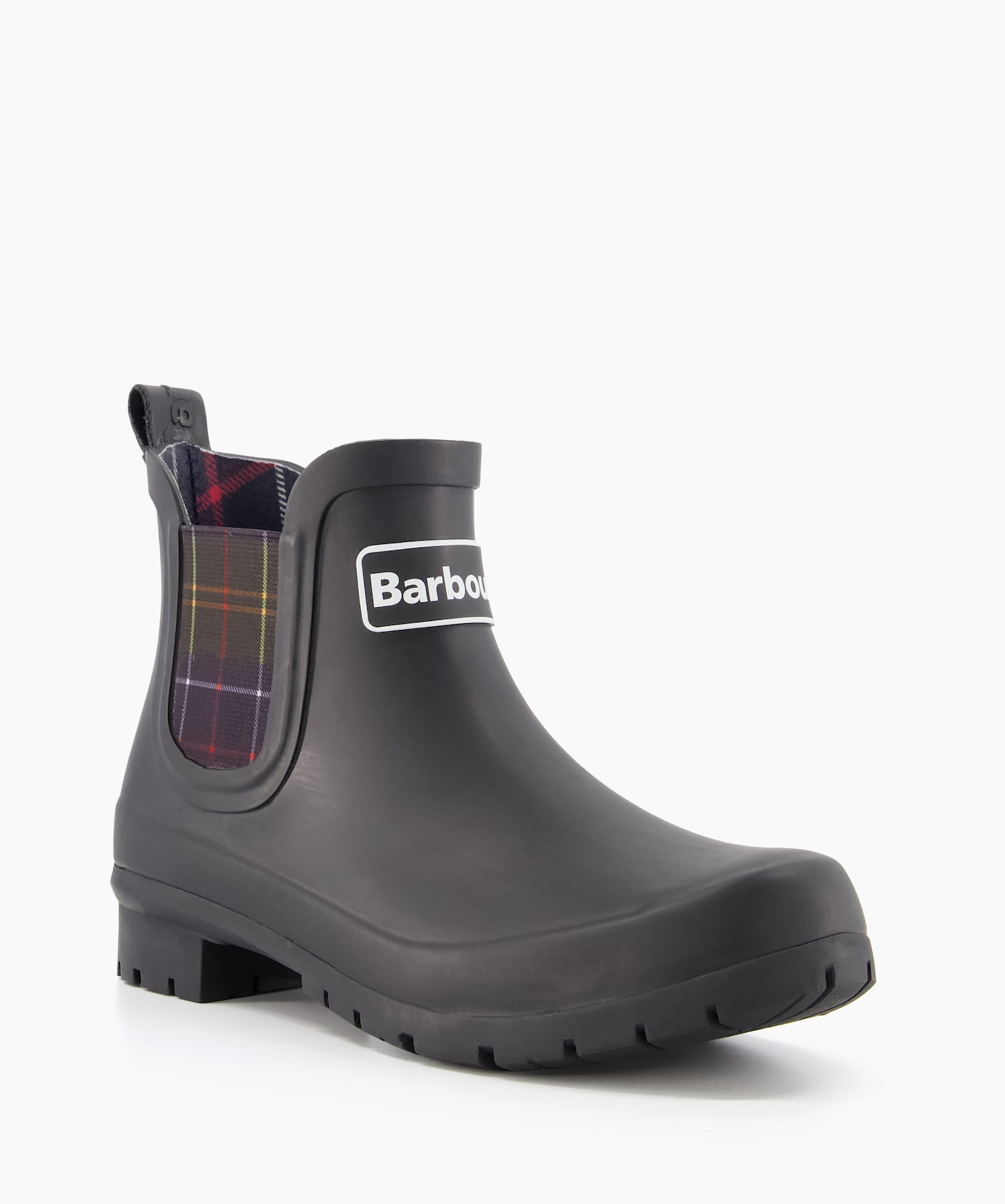 Kingham Black Check Trim Ankle Length Wellies Dune London