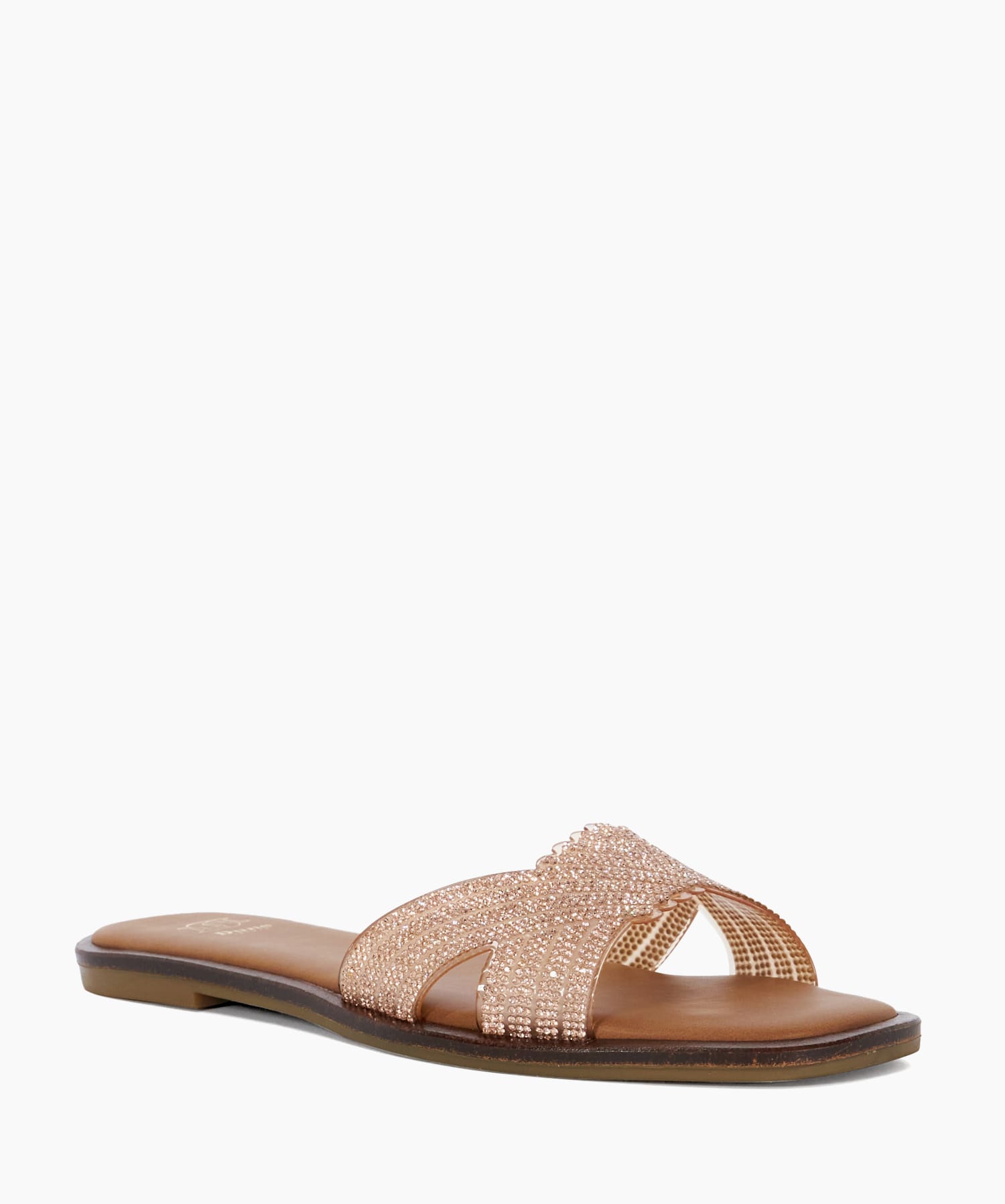 Lexxo Rose Gold Open Toe Flat Heel Sandals Dune London