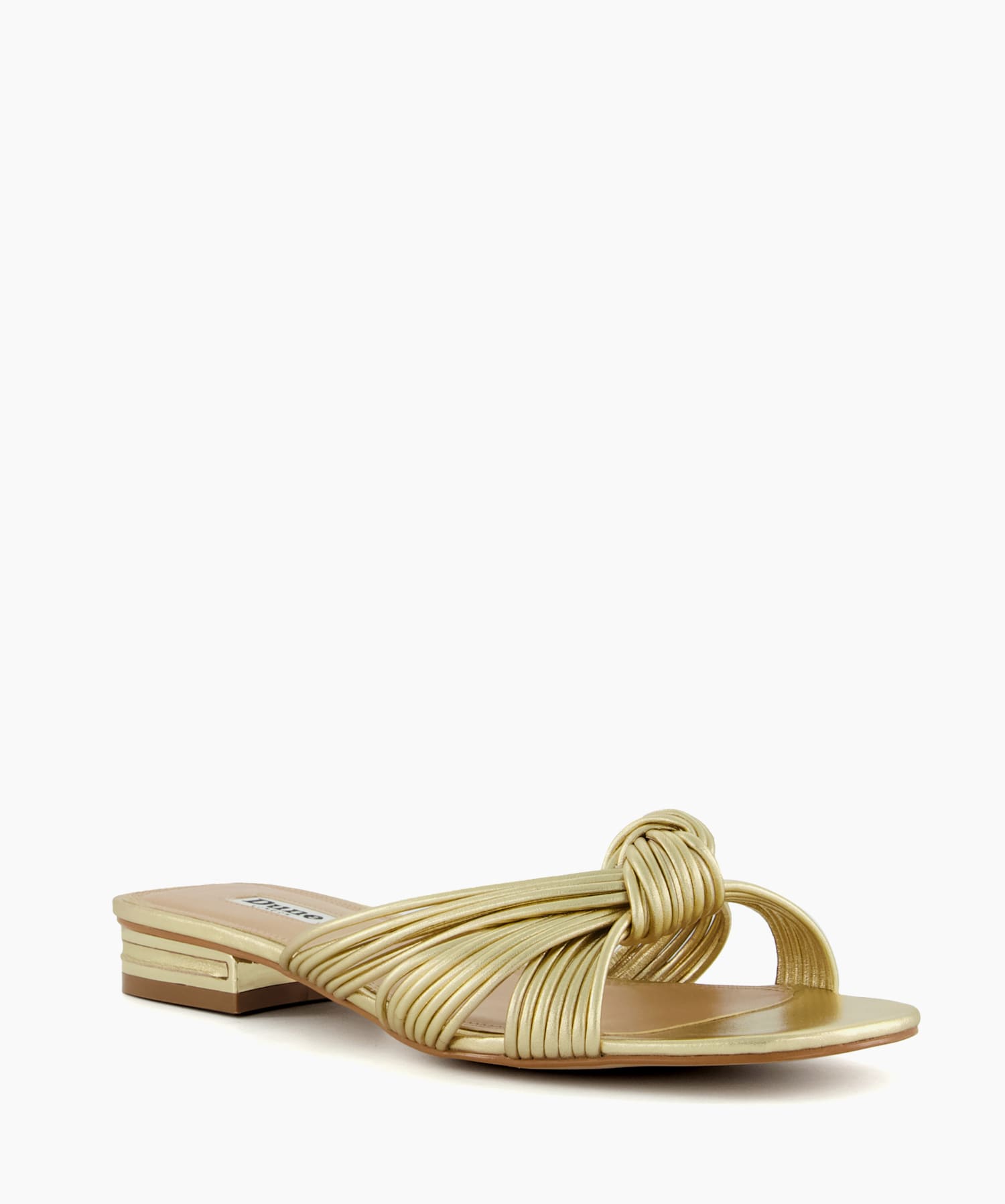Leyla Gold Knot Detail Slider Sandals Dune London