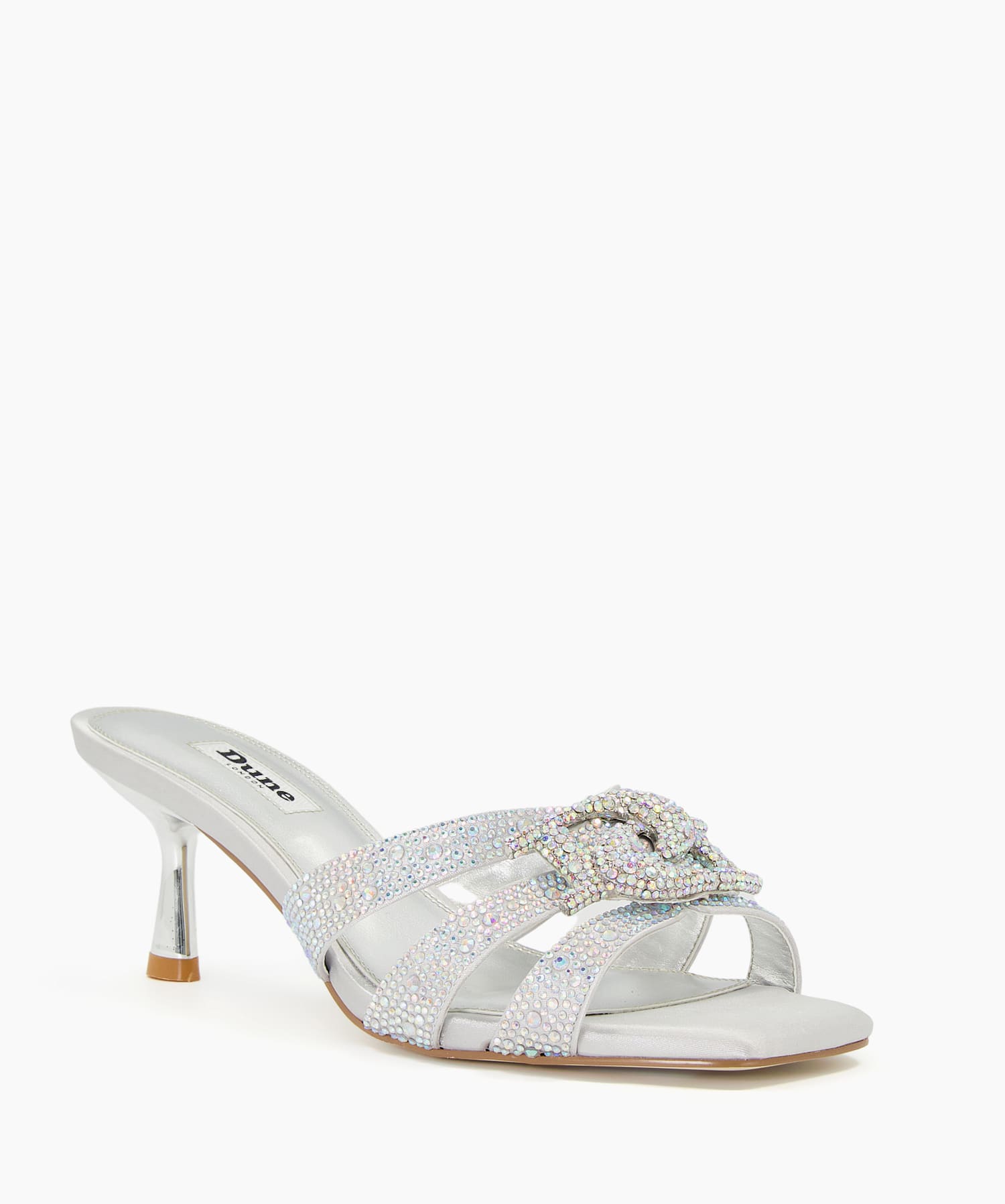 Silver sparkly shop mules