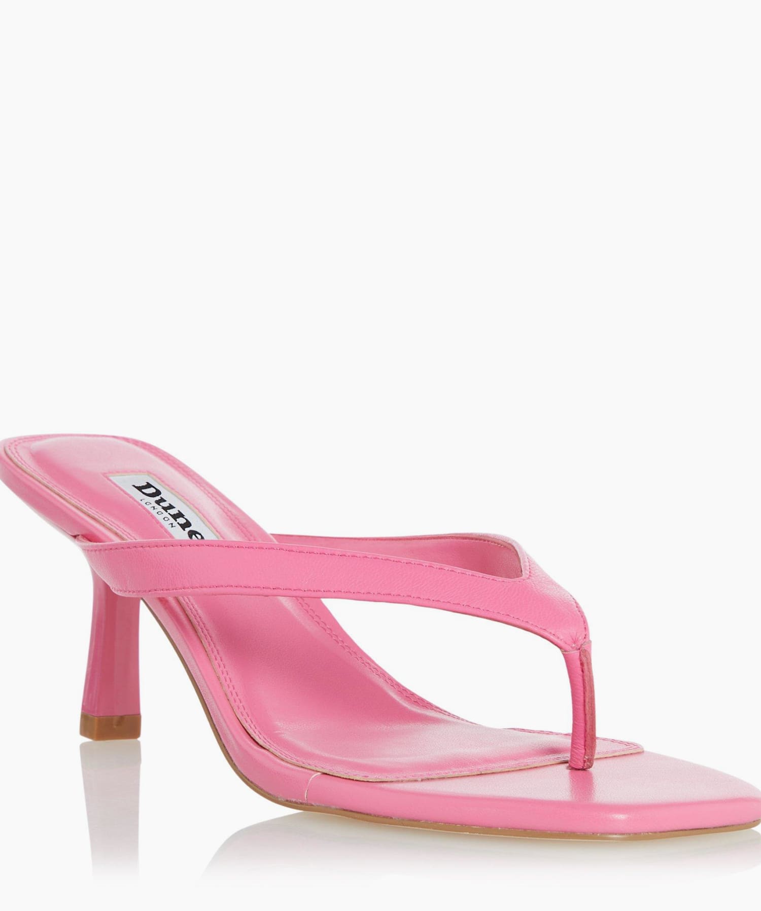 Marsa Pink Toe Post Heeled Sandals Dune London