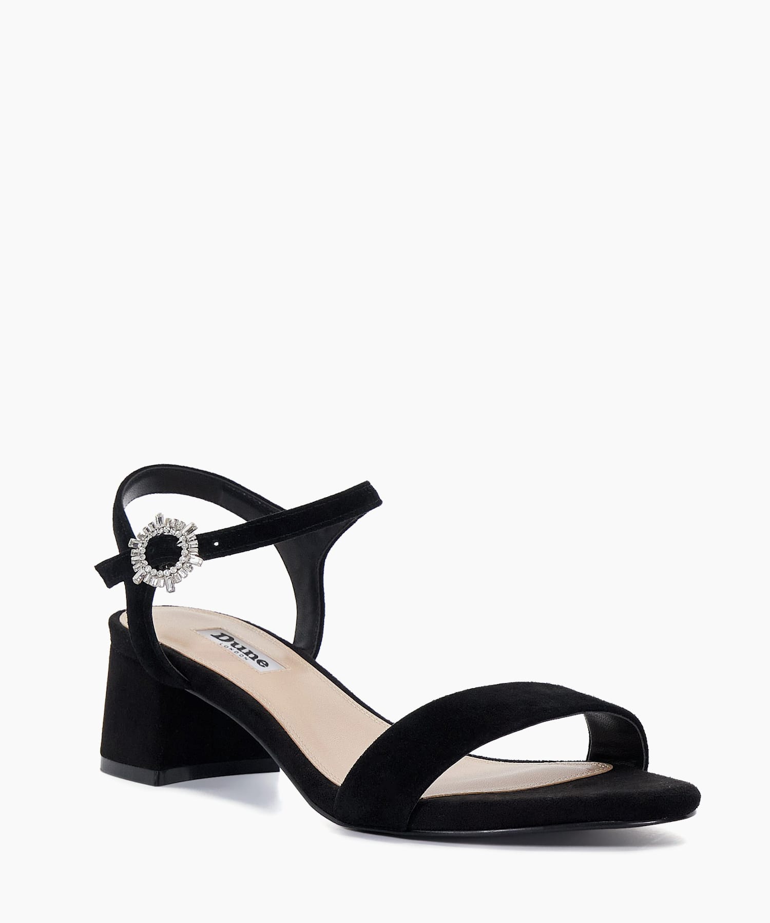 Black dress sandals with rhinestones top