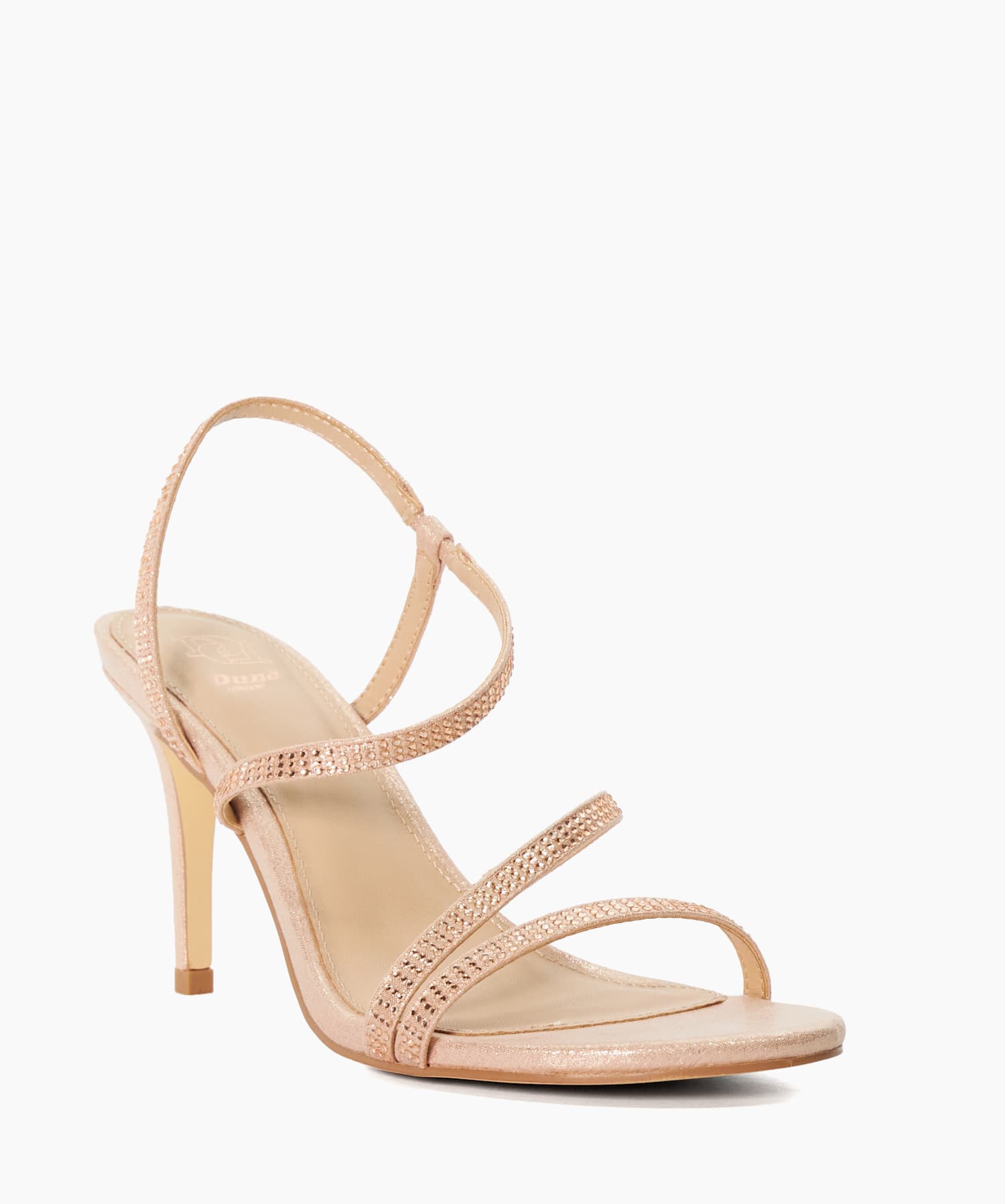 Melonie – Roségold, Verzierte Sandalen mit Absatz | Dune London 
