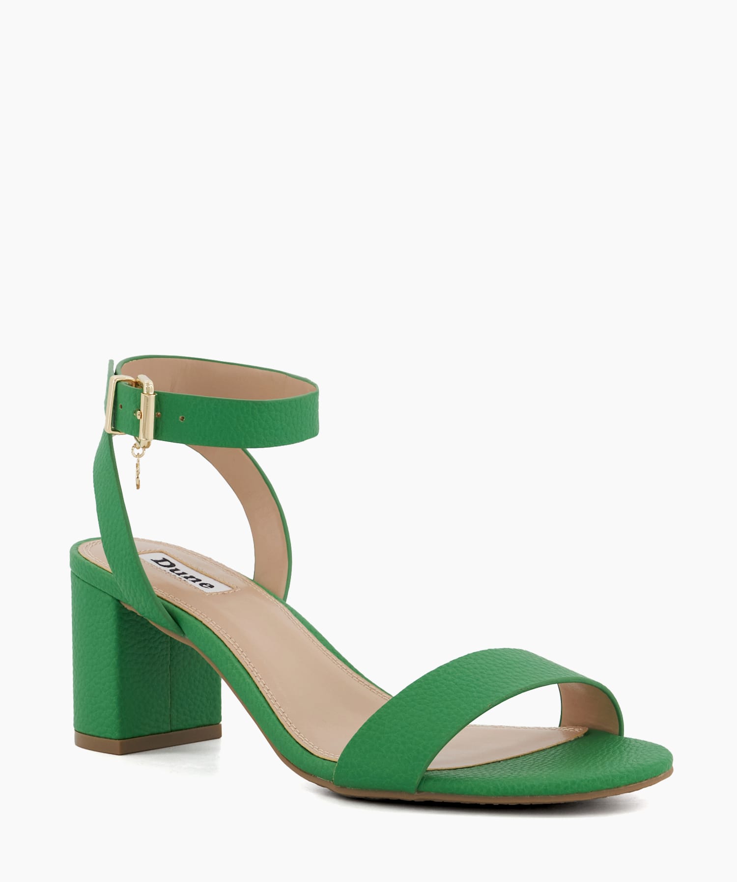 Memee Green Mid Block Heel Sandals Dune London