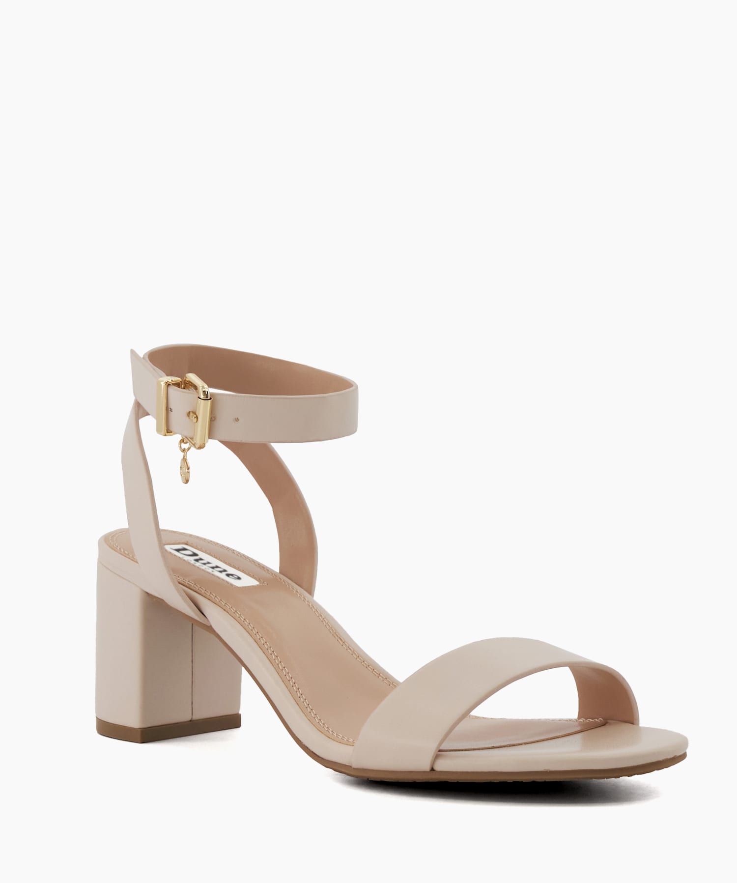 Memee Ecru Mid Block Heel Sandals Dune London