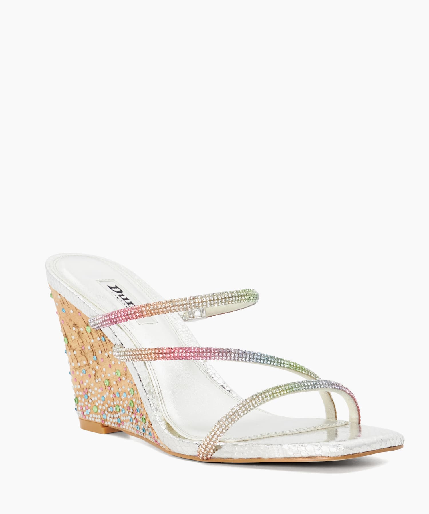 Silver new arrivals diamante wedges