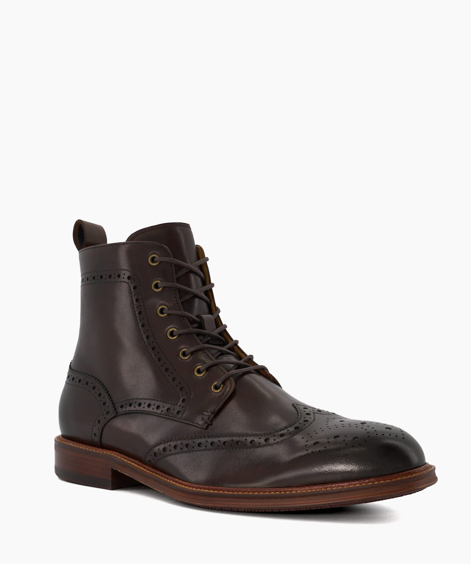 Morrals Brown Casual Leather Brogue Detail Boots Dune London