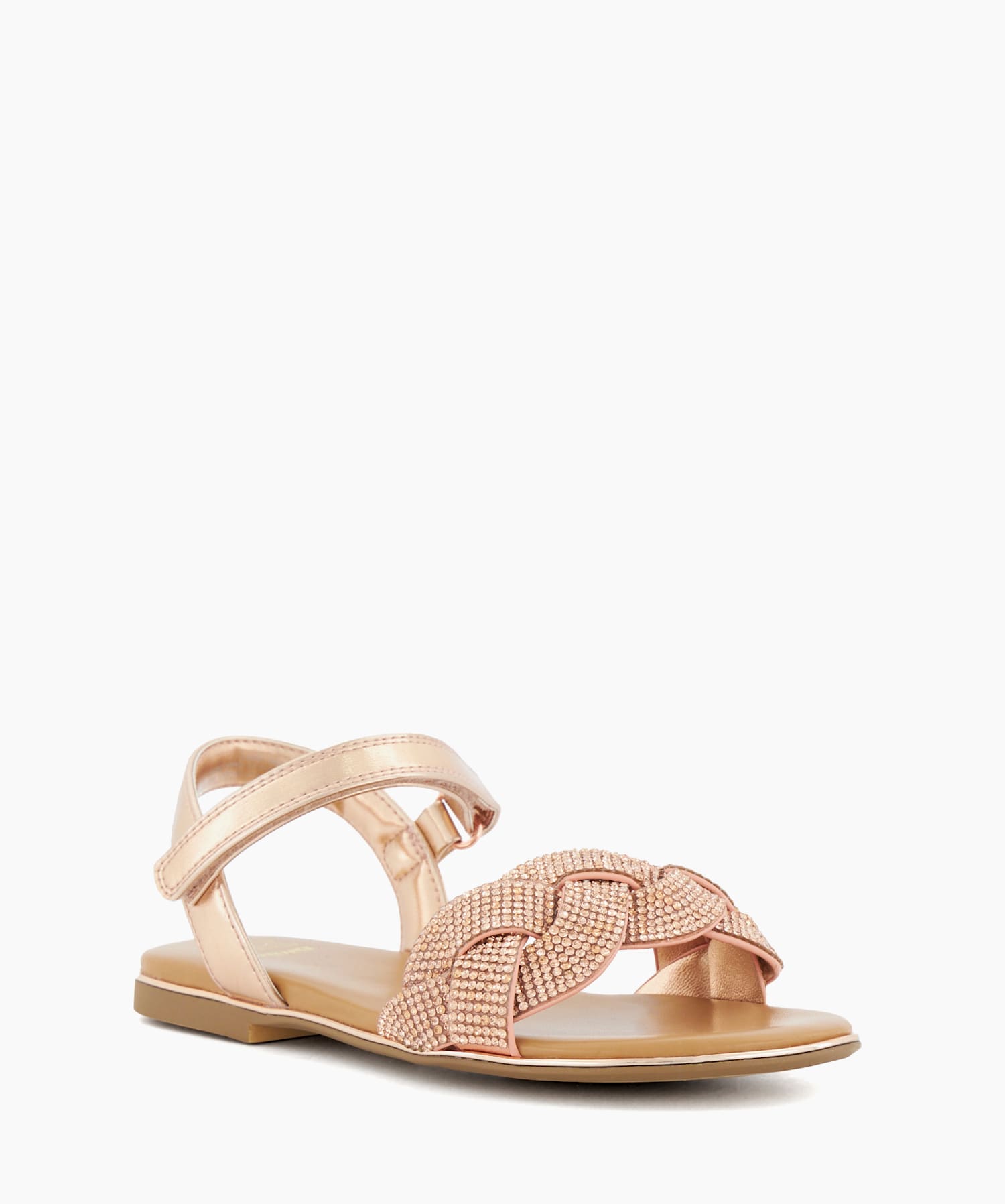 Dune rose gold flat sandals hot sale