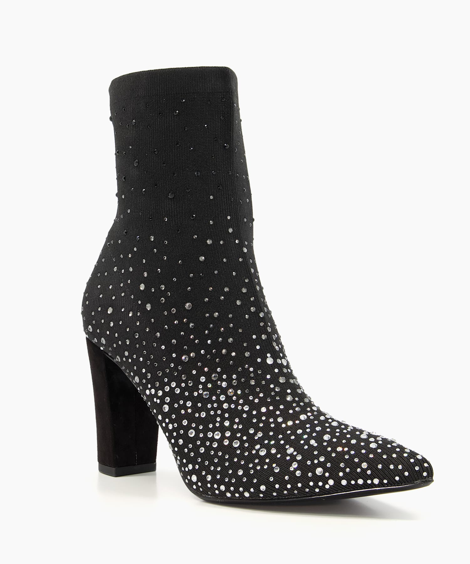 Odisha Black Hot Stone Embellished Ankle Boots Dune London