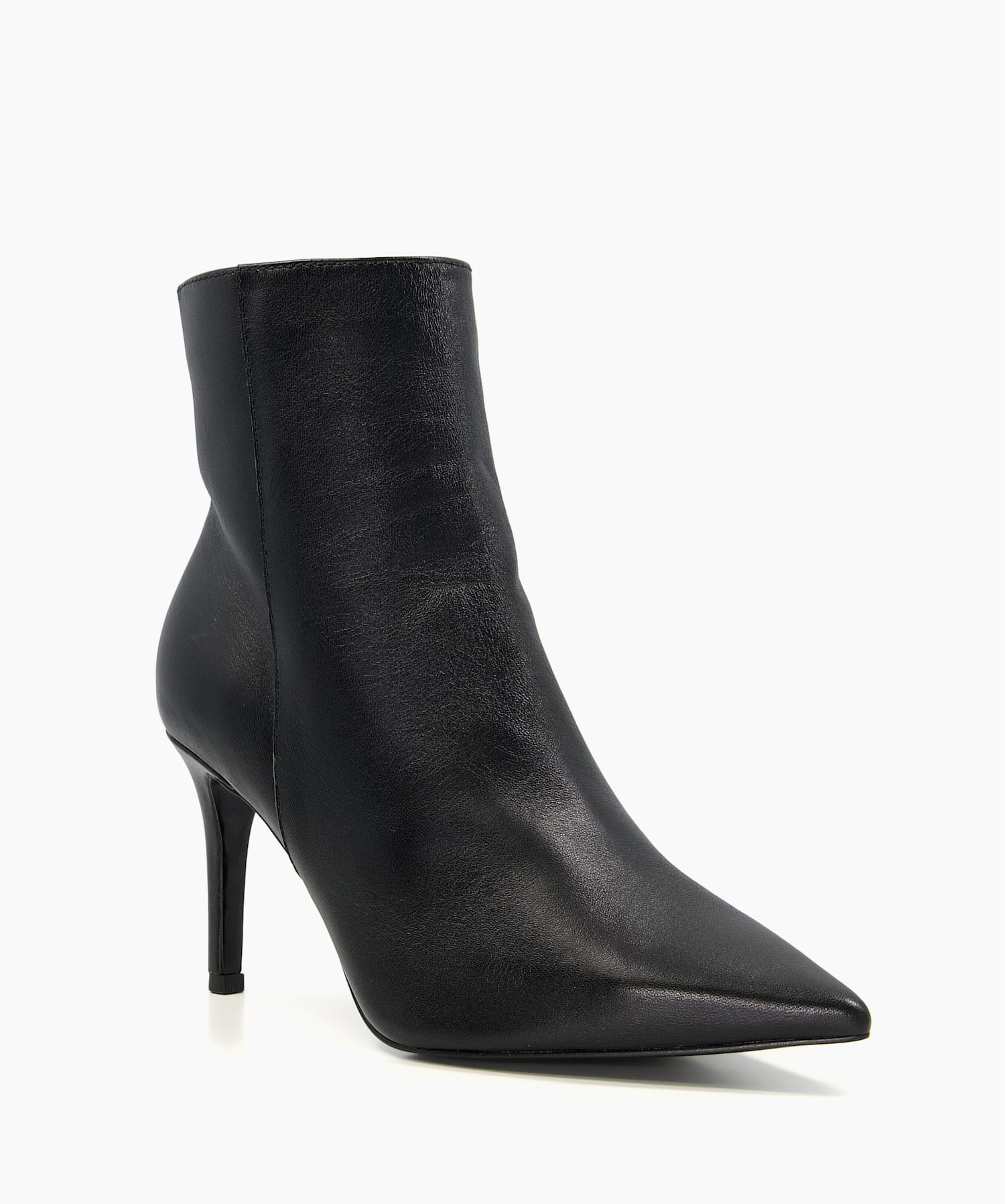 Oliyah BLACK LEATHER Stiletto Heel Leather Ankle Boots Dune