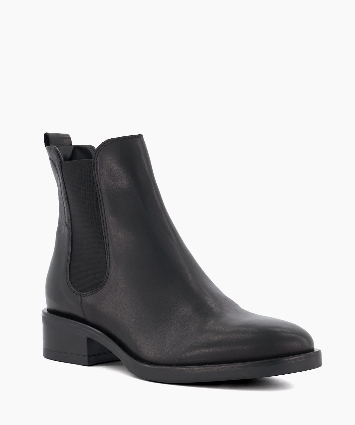 Panoramic Black Leather Chelsea Boots Dune London