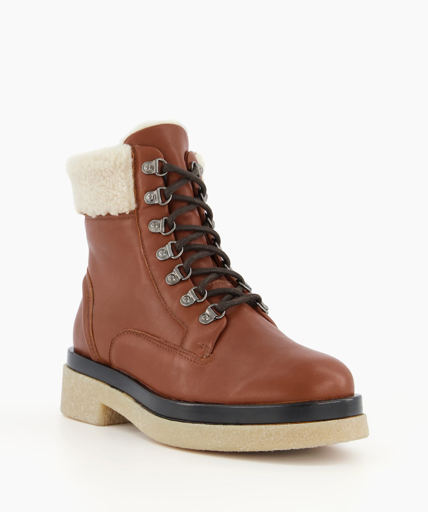 Pattons Tan Warm Lined Leather Hiking Boots Dune London