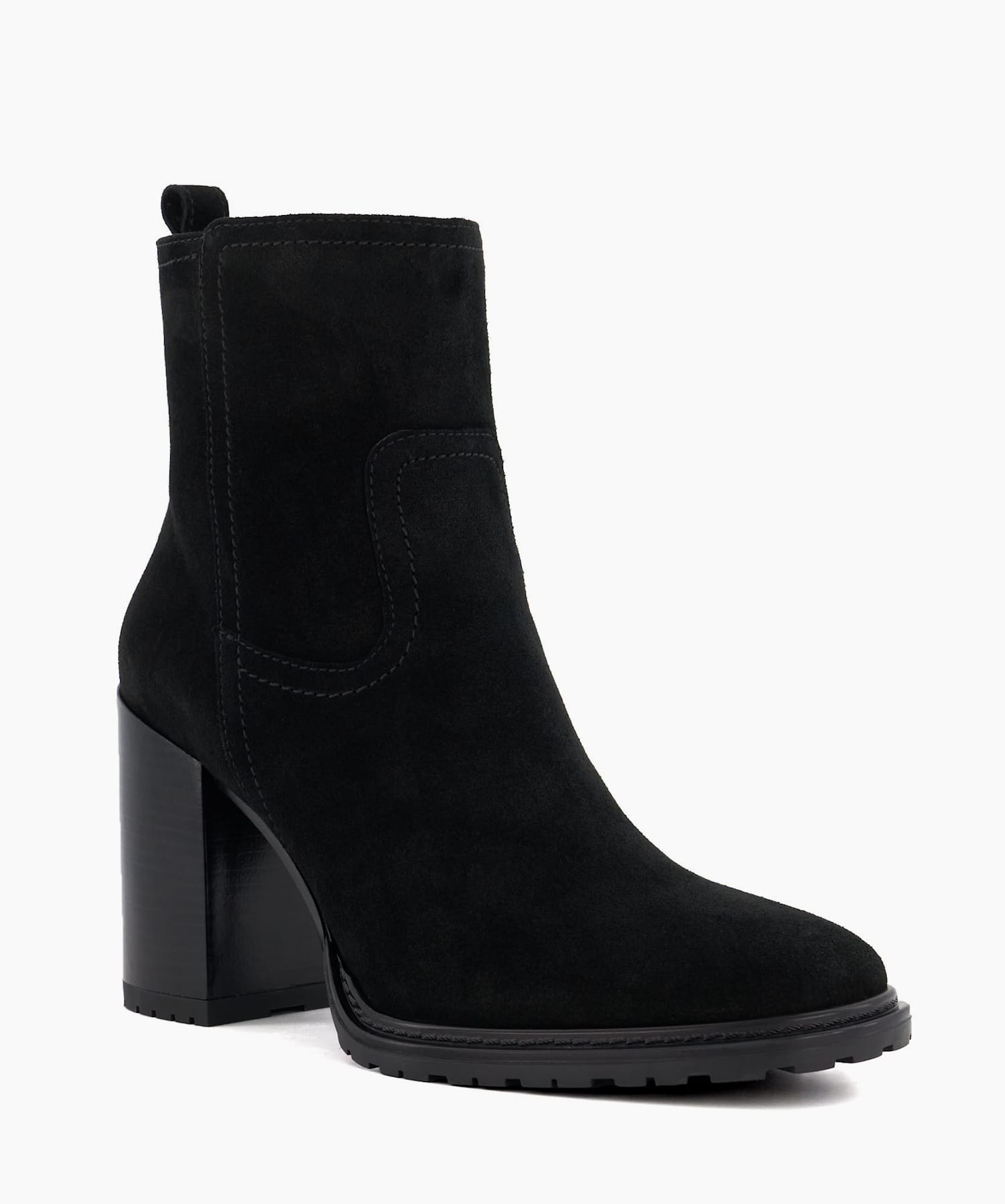 Black suede boots with block heel store
