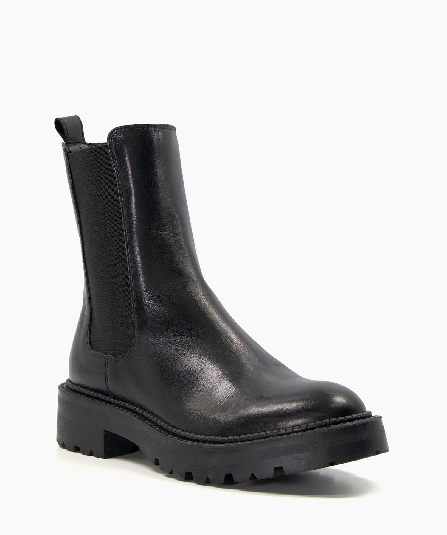 Dune raffi black leather studded zip front ankle boot outlet
