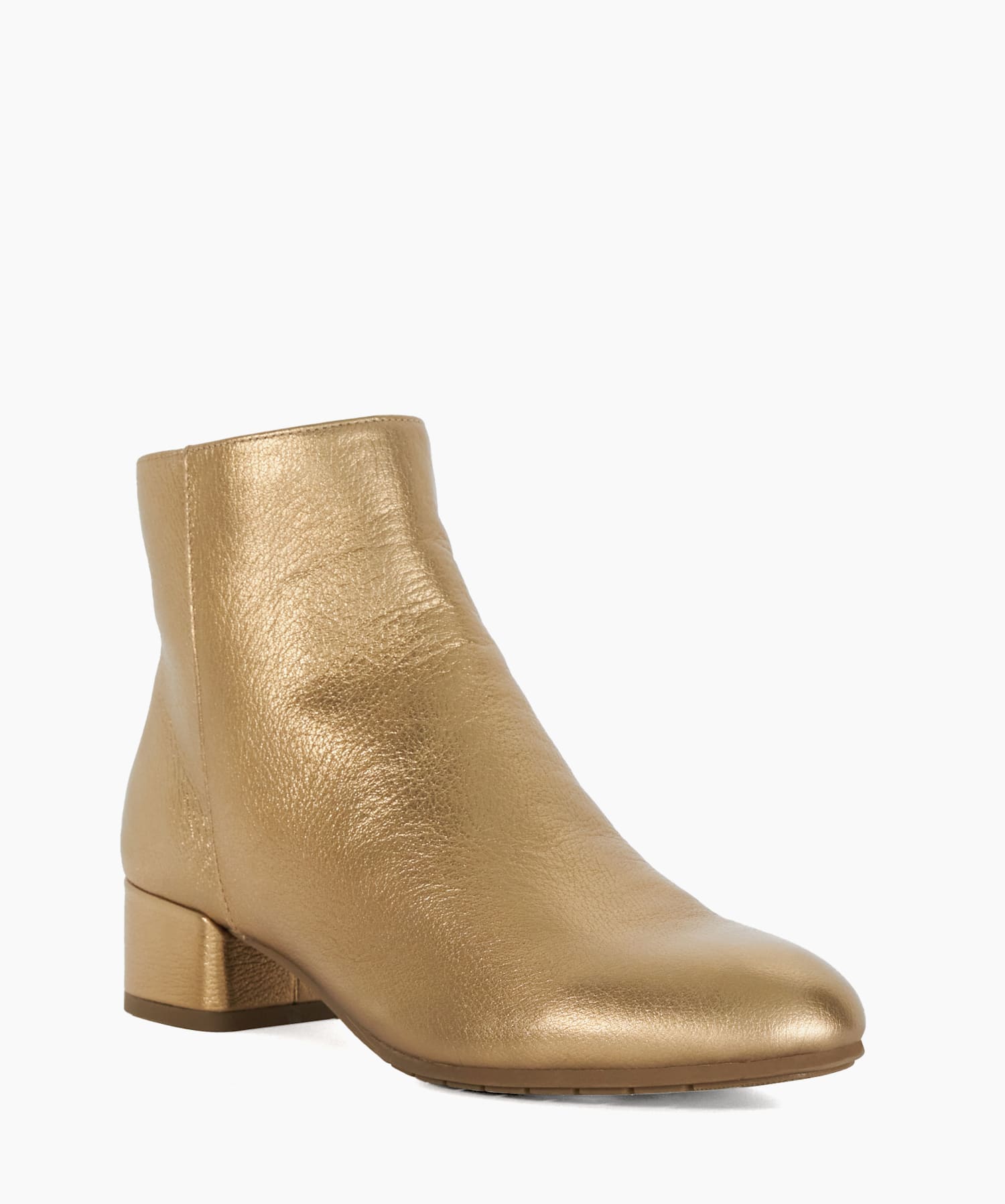 Pippie Bronze Low Heel Ankle Boots Dune London