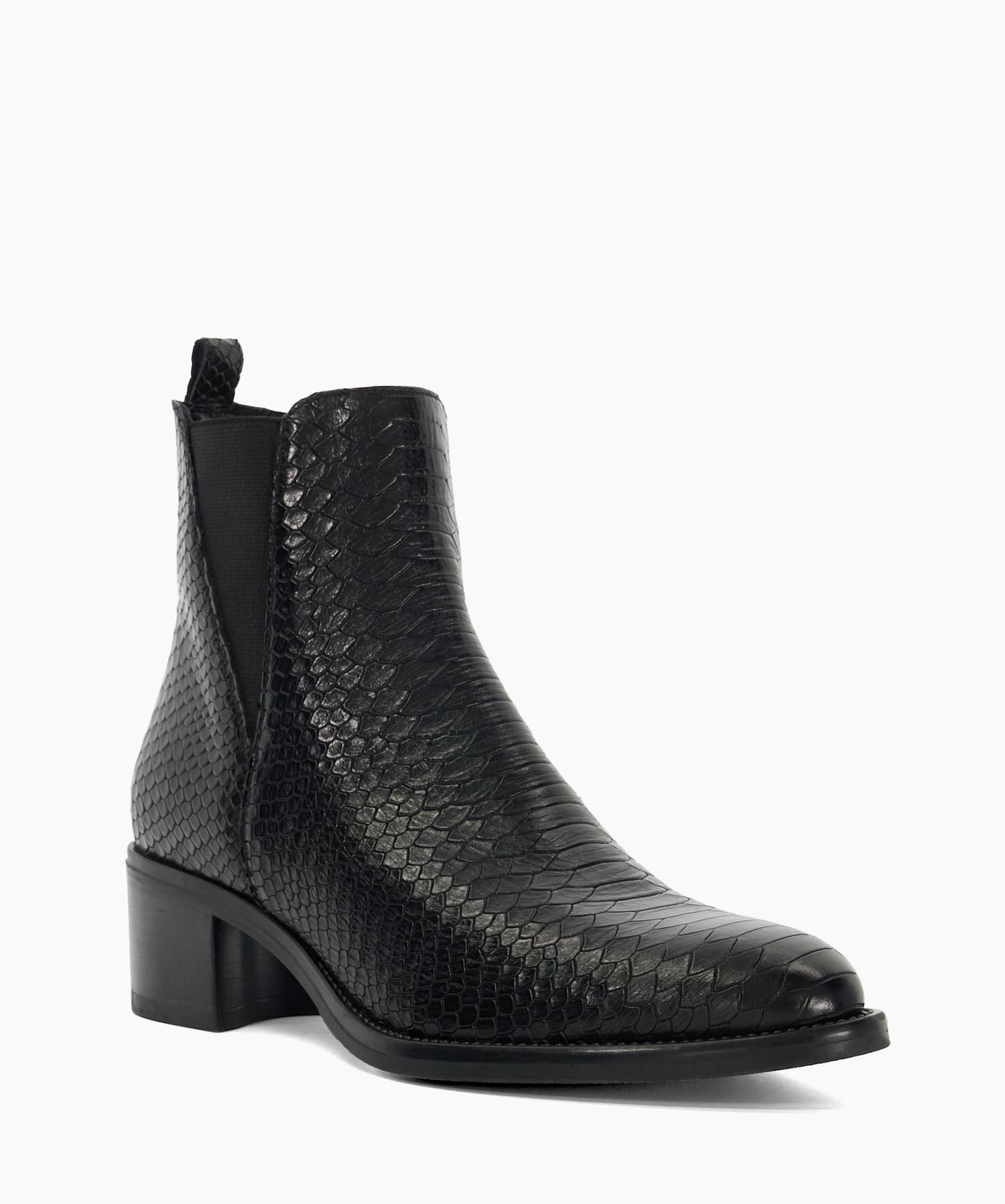 Pouring Black Casual Chelsea Ankle Boots Dune London