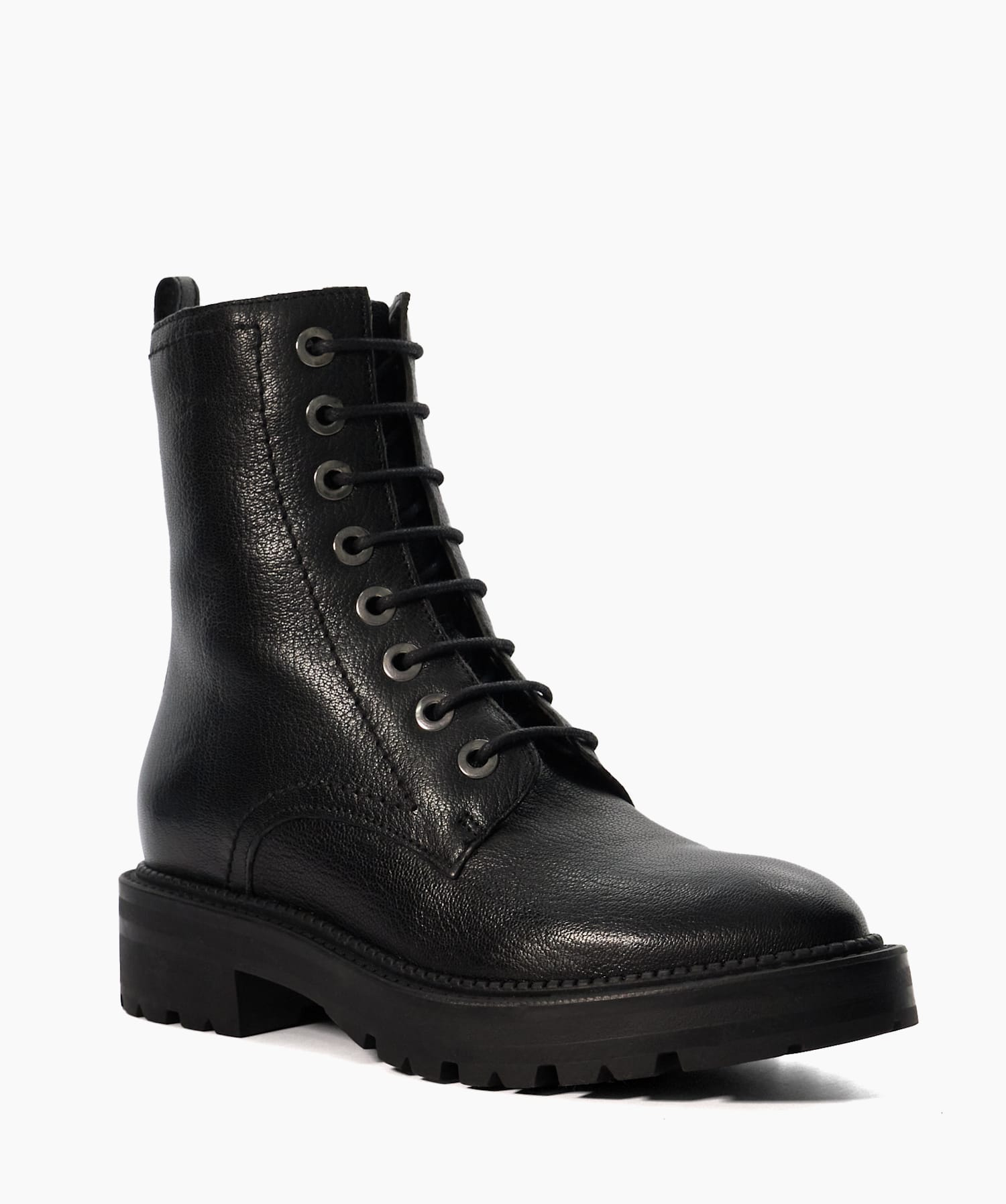 Press Black Cleated Sole Hiker Boots Dune London