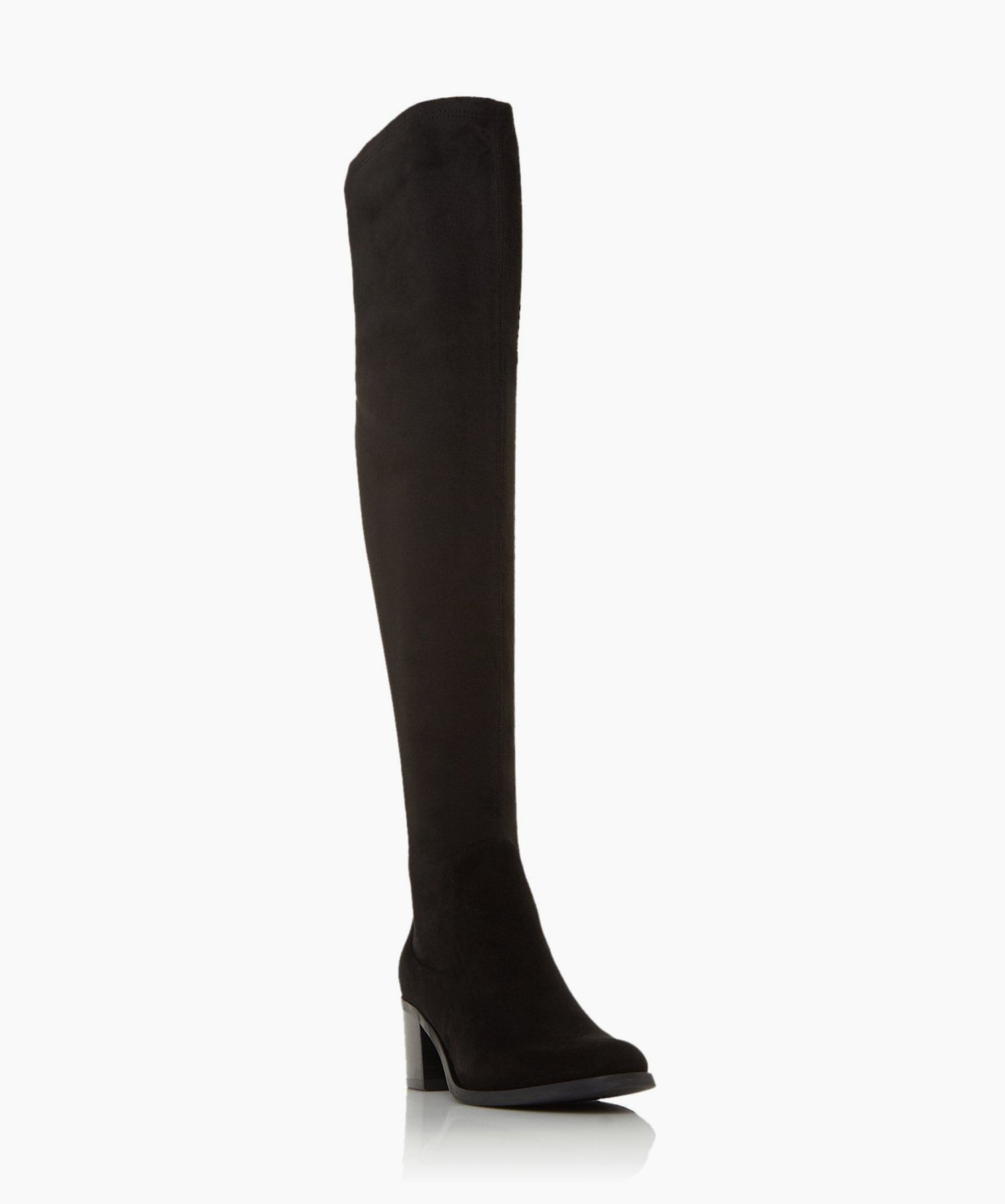 Dune black over the shop knee boots