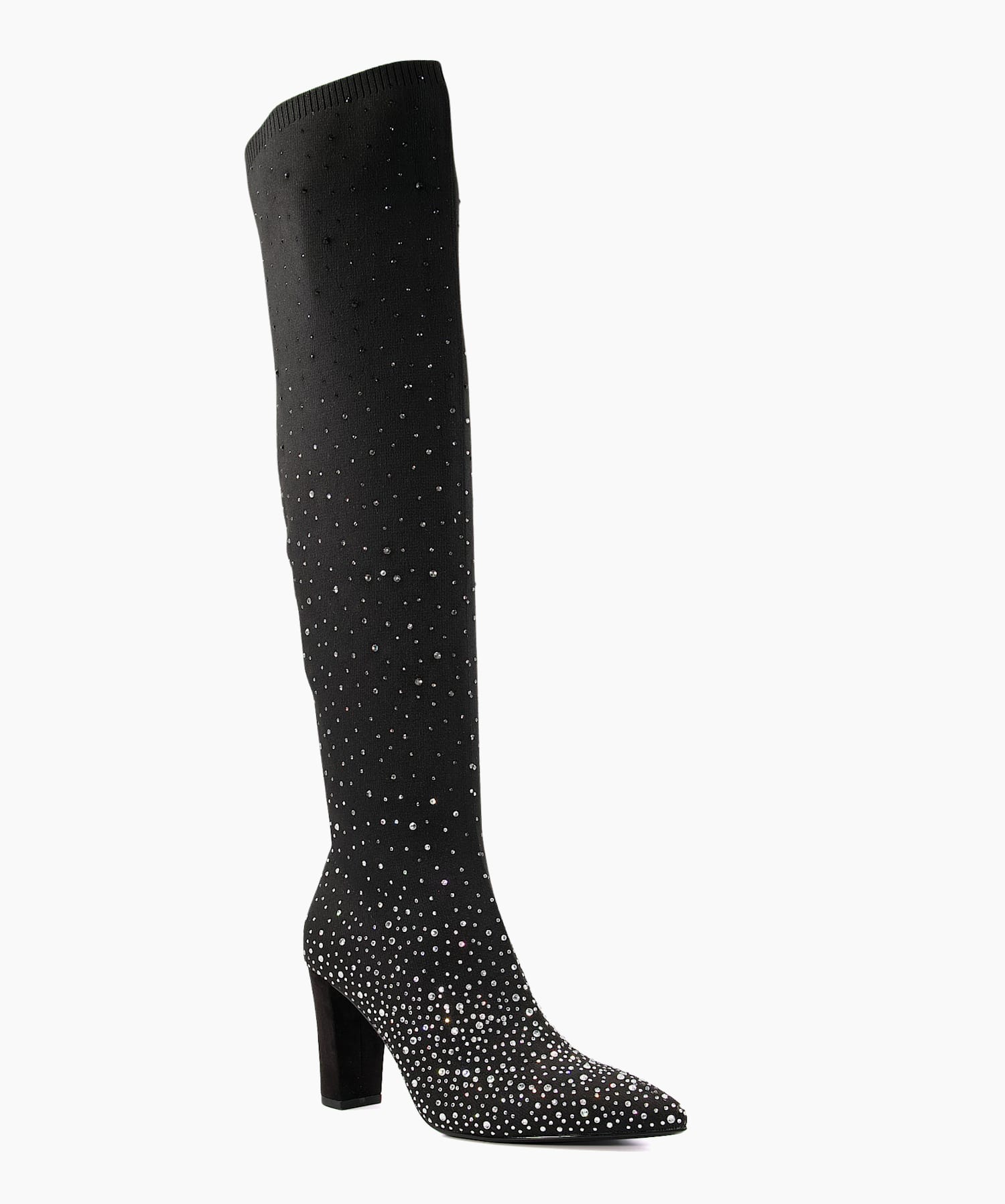 Scenic Black Hot Stone Over The Knee High Boots Dune London