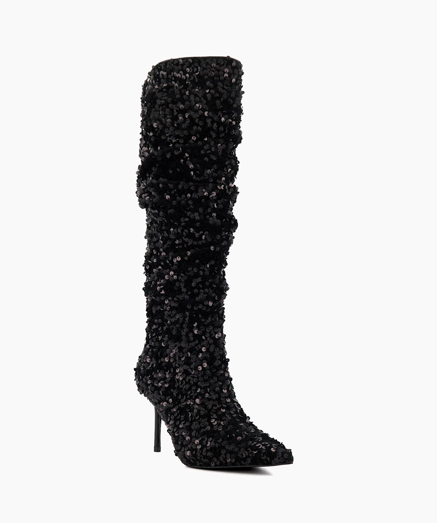 Black glitter thigh high boots outlet