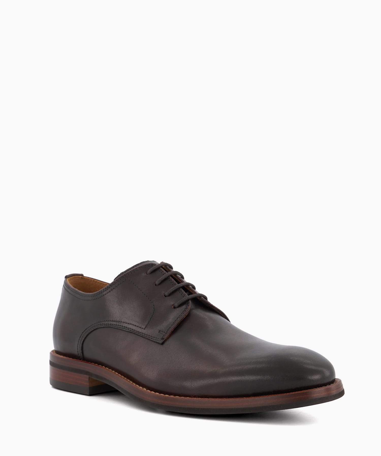 Sinclairs Dark Brown Leather Gibson Shoes Dune London