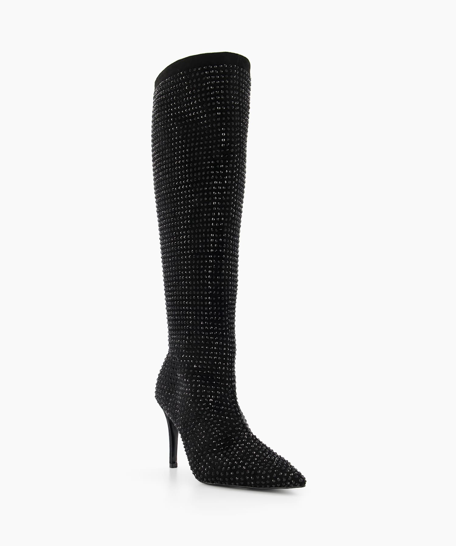 Black sequin cheap knee high boots